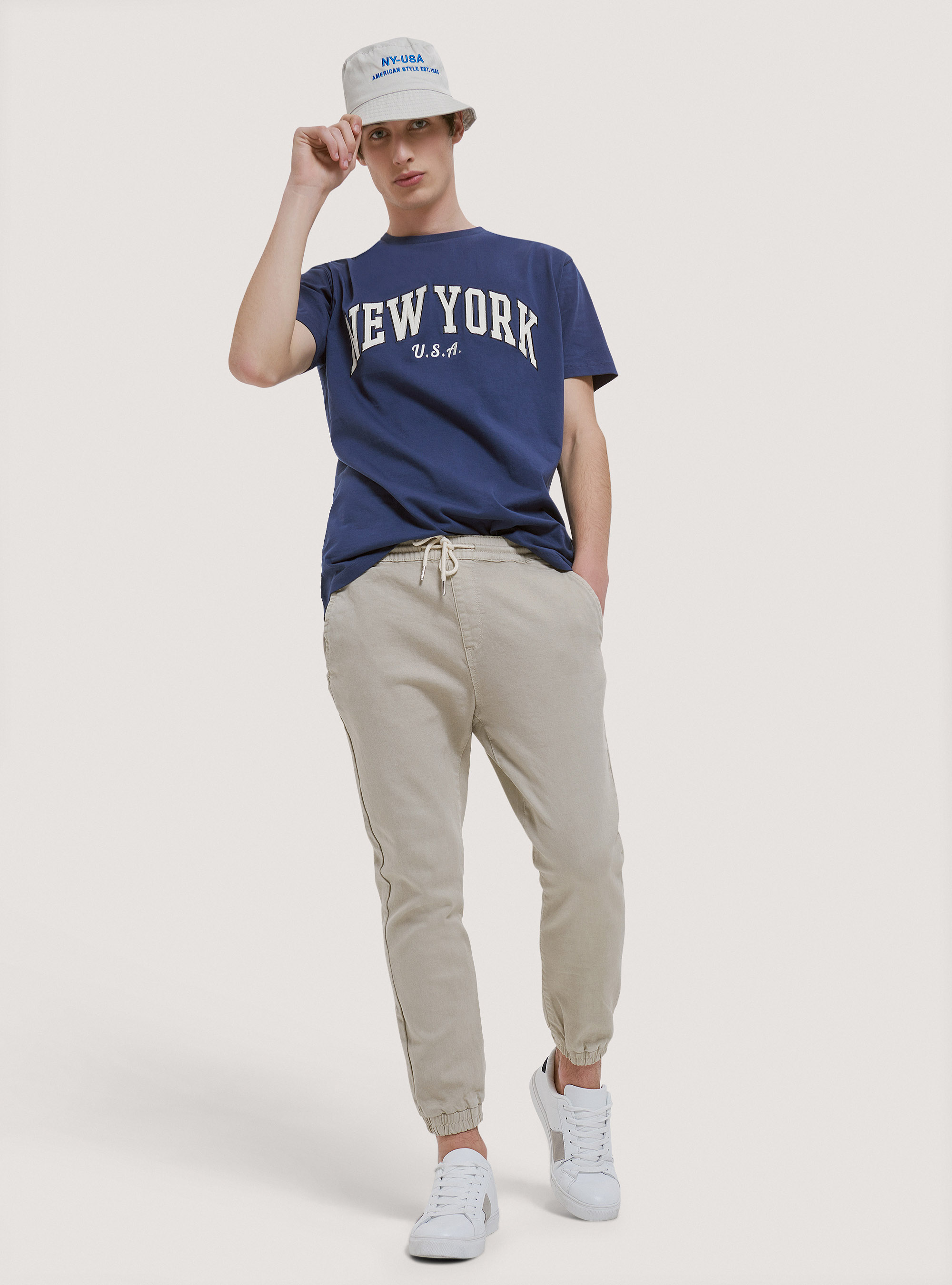 Pantalon de jogging en coton, C141 CREAM