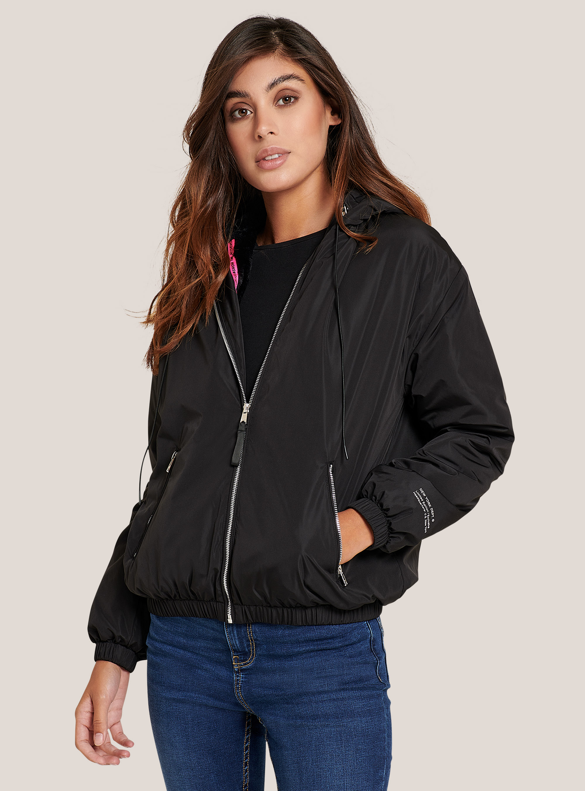 synthetic bomber jacket