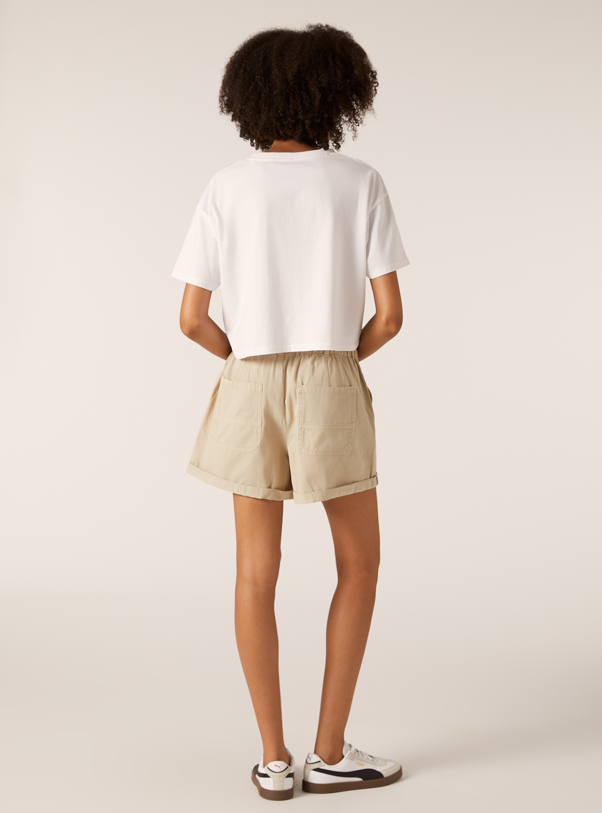 Short avec poches et taille bonbon, BG2 BEIGE MEDIUM