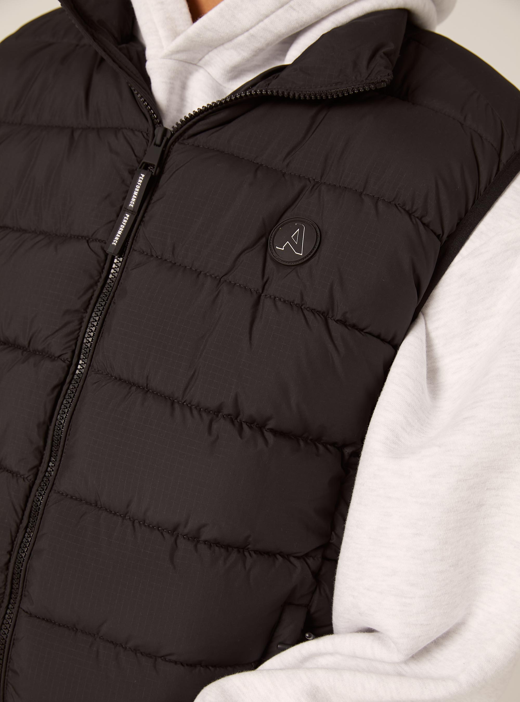 Padded sleeveless jacket, BK1 BLACK