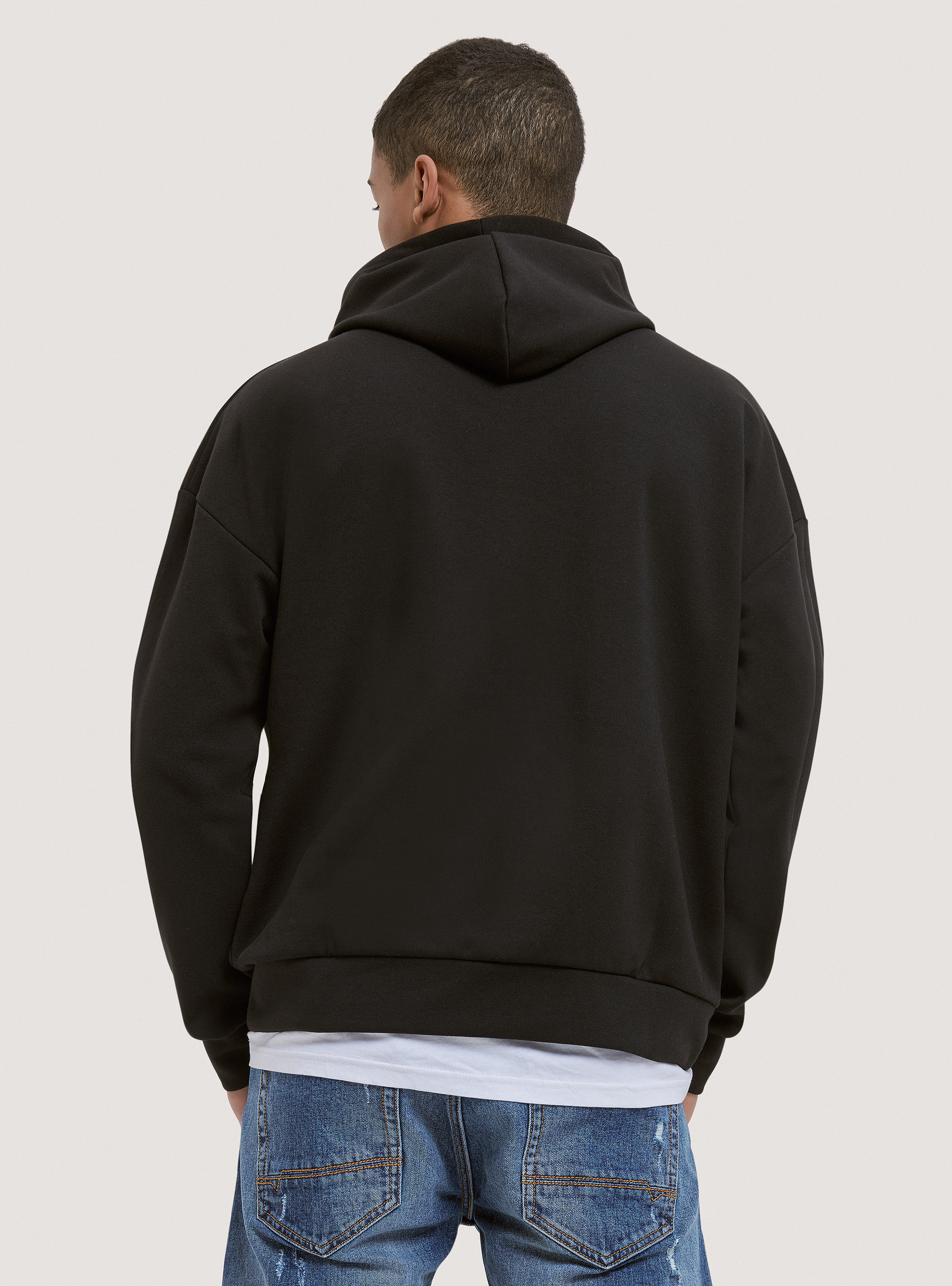 Sweat-shirt à capuche basique, C101 BLACK