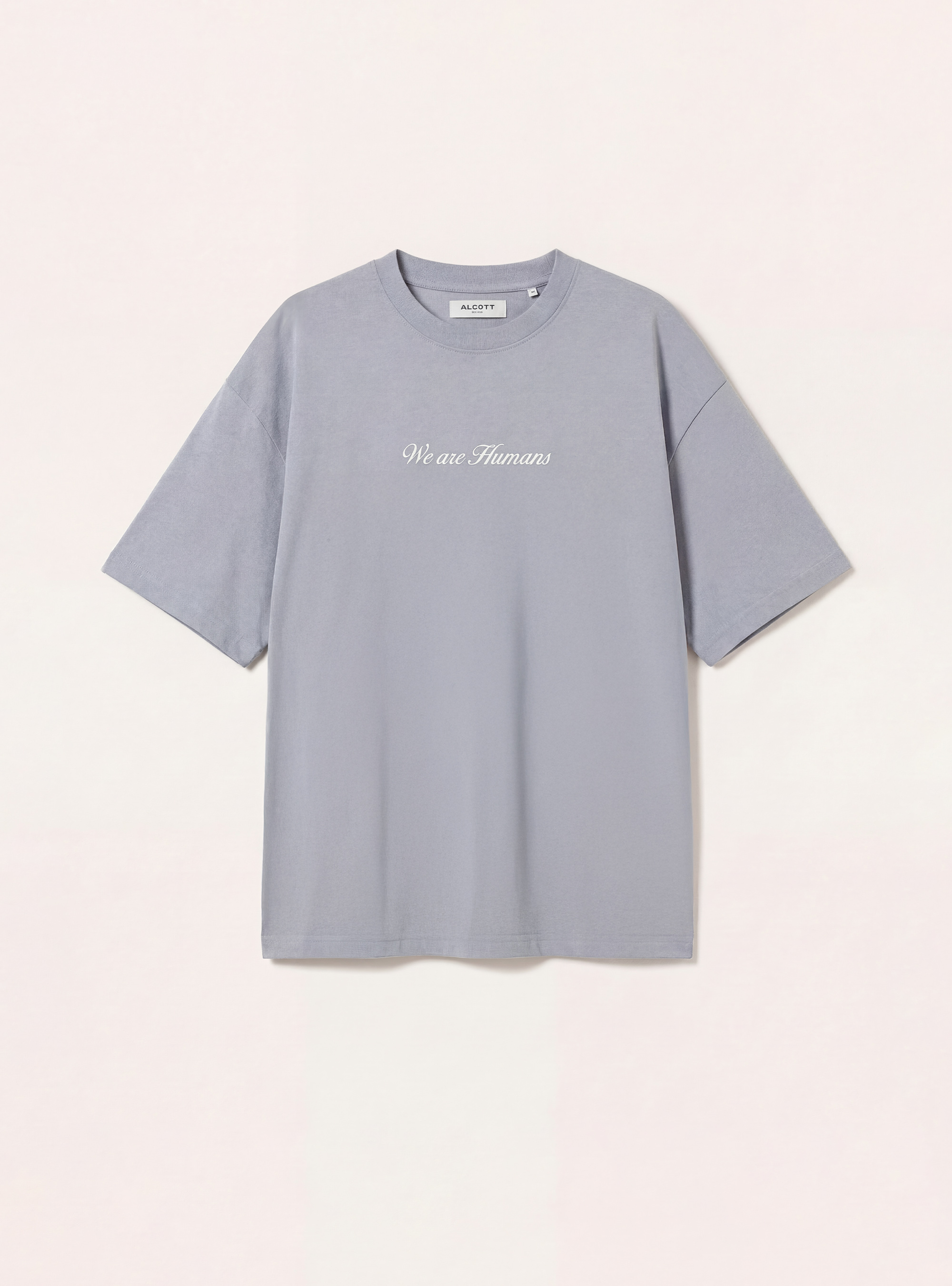 T-shirt boxy con stampa we are humans, AZ3 AZURE LIGHT