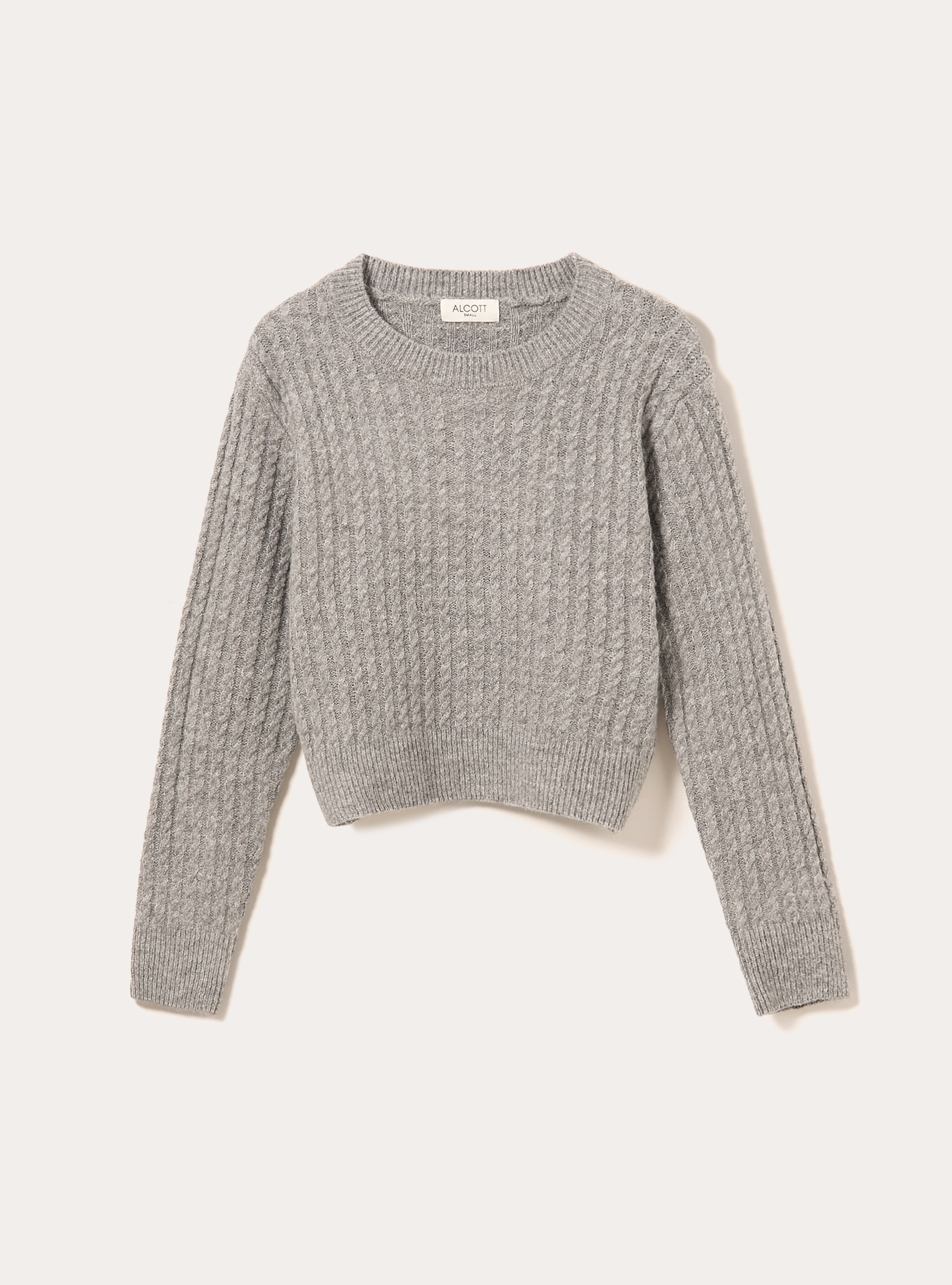 Maglia a trecce, MGY2 GREY MEL MEDIUM