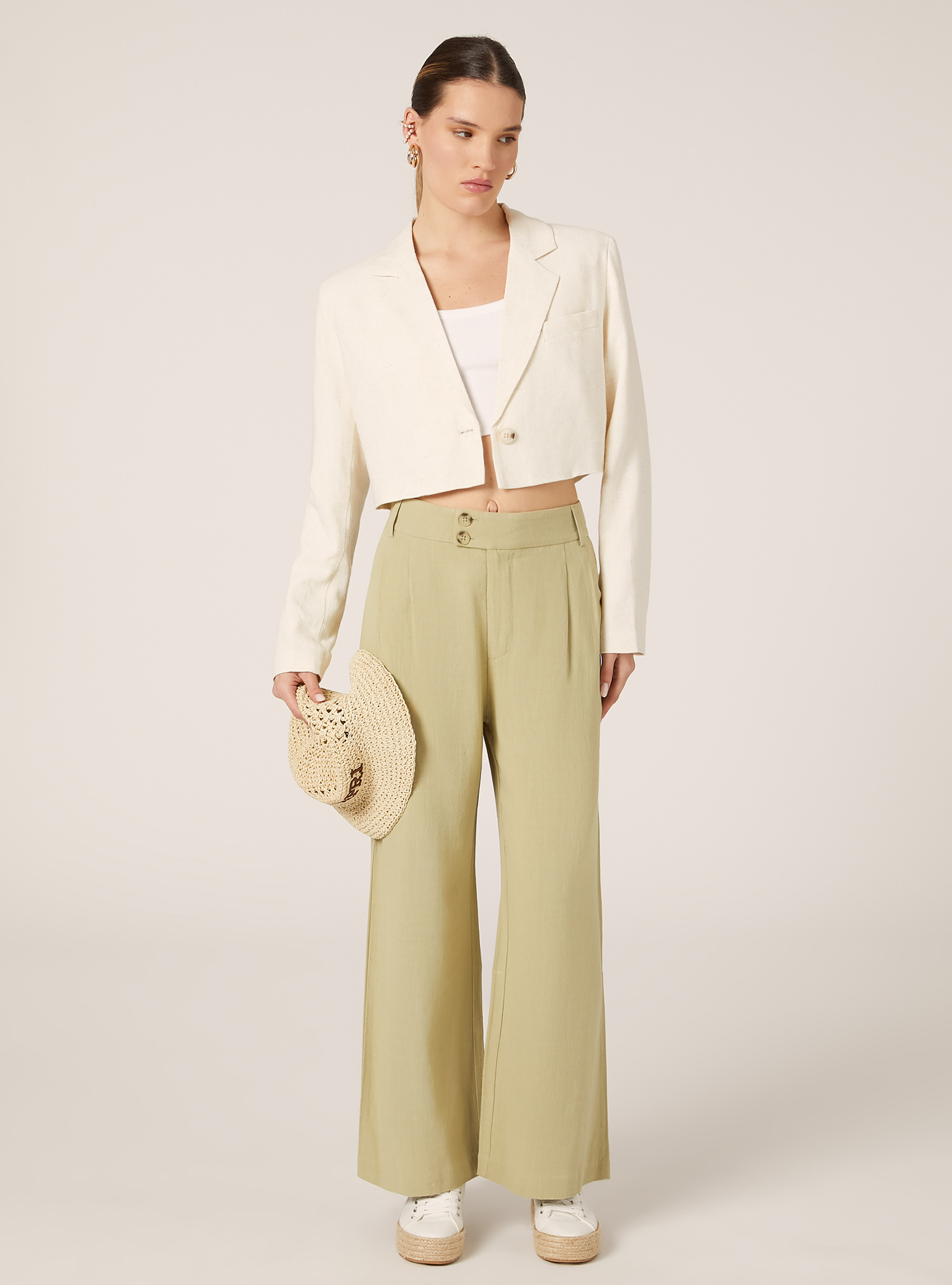 パンツ ASCLO Mary Bio Linen Slacks (5color) Linen blend pleated trousers for Adult | Bobo Choses