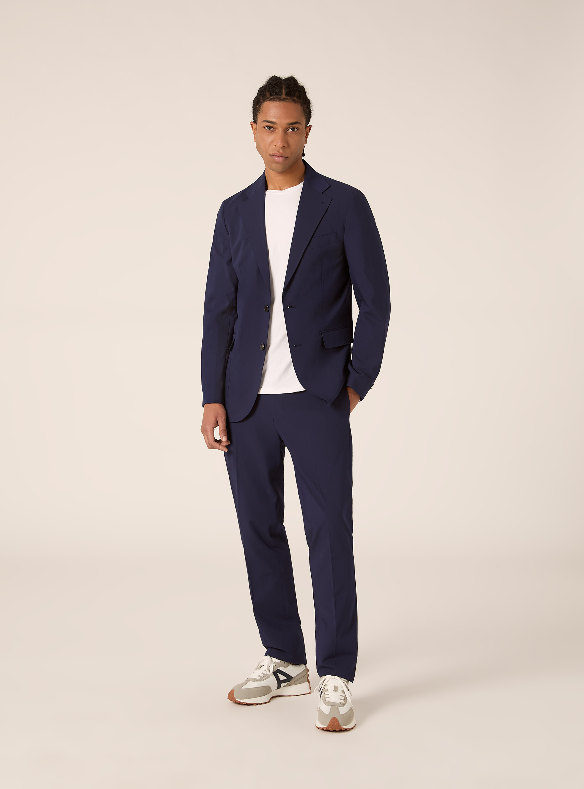 Plain trousers for suits, BL2 BLUE MEDIUM