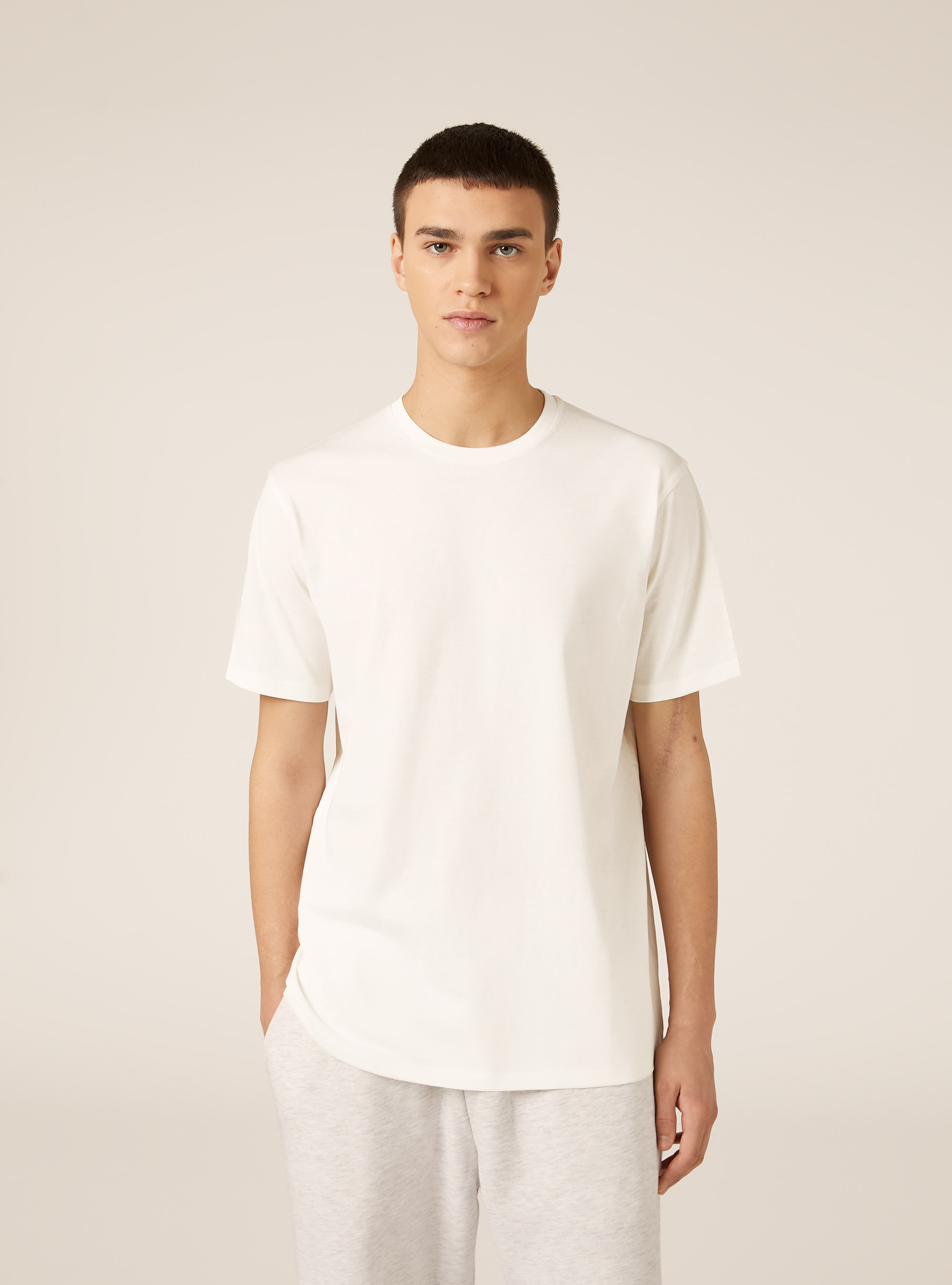 Cotton crew neck T-shirt, WH2 WHITE