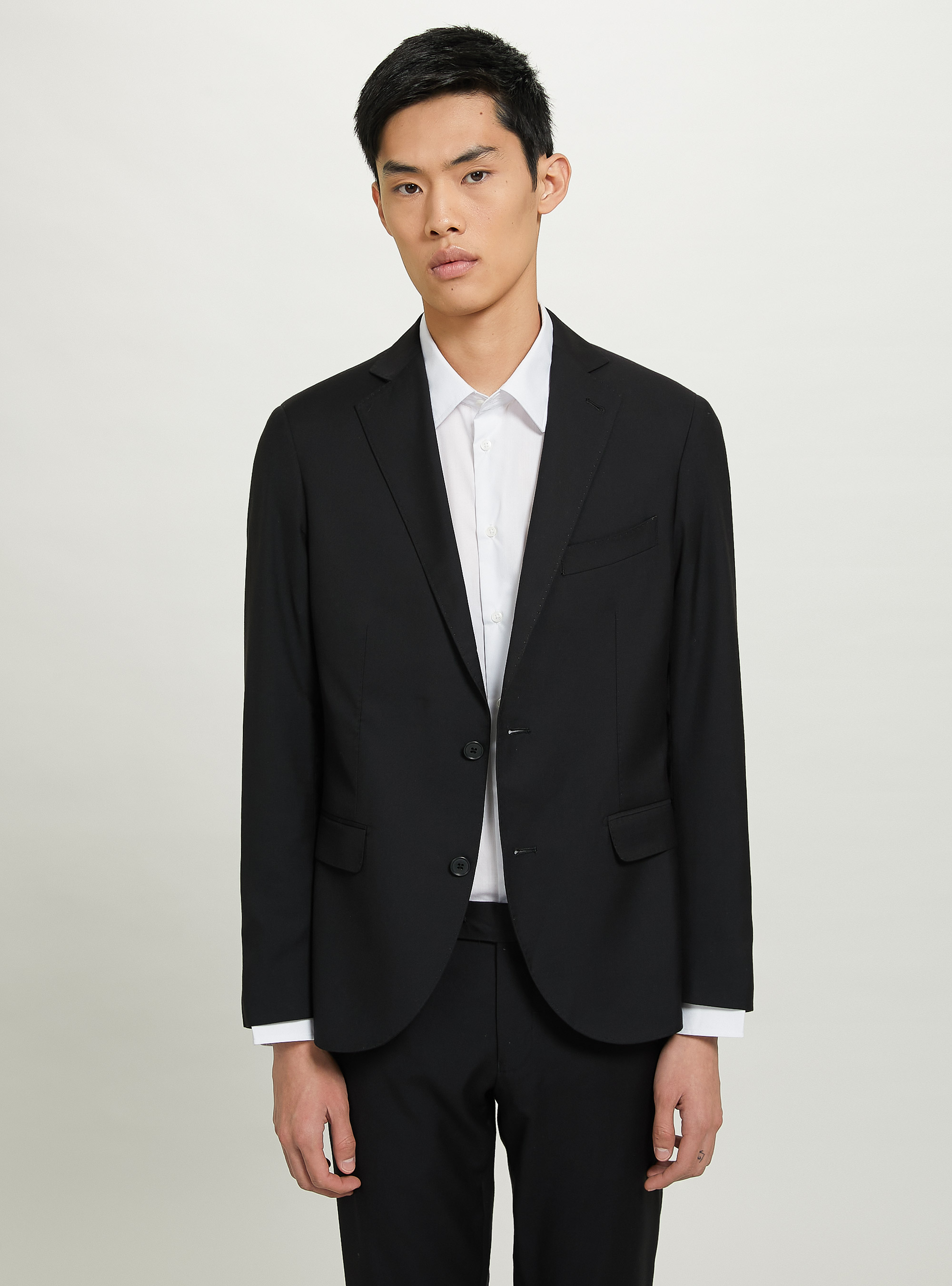 Single-breasted jacket for suit, BK1 BLACK