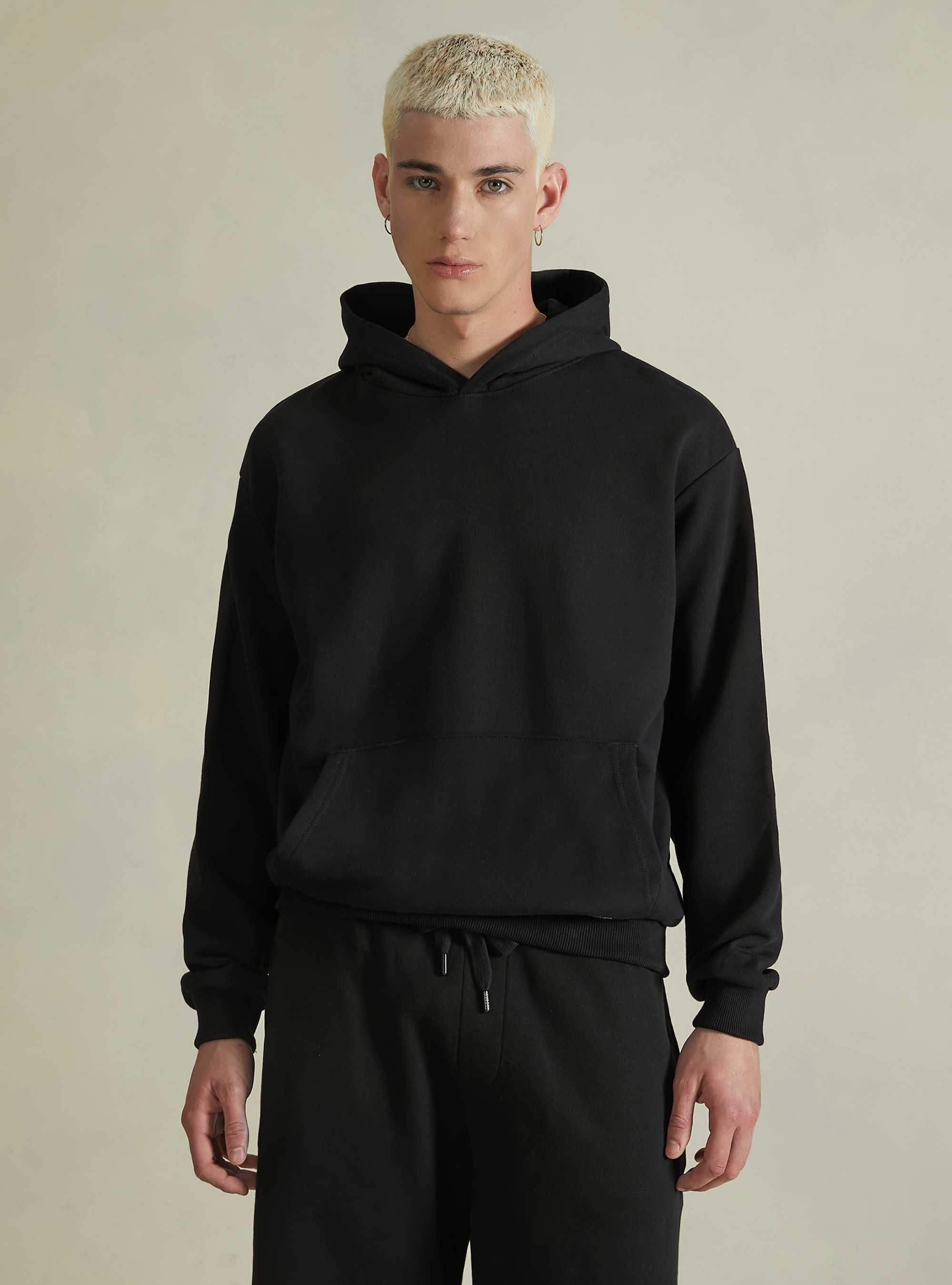 Sudadera con capucha Boxy Fit, BK1 BLACK