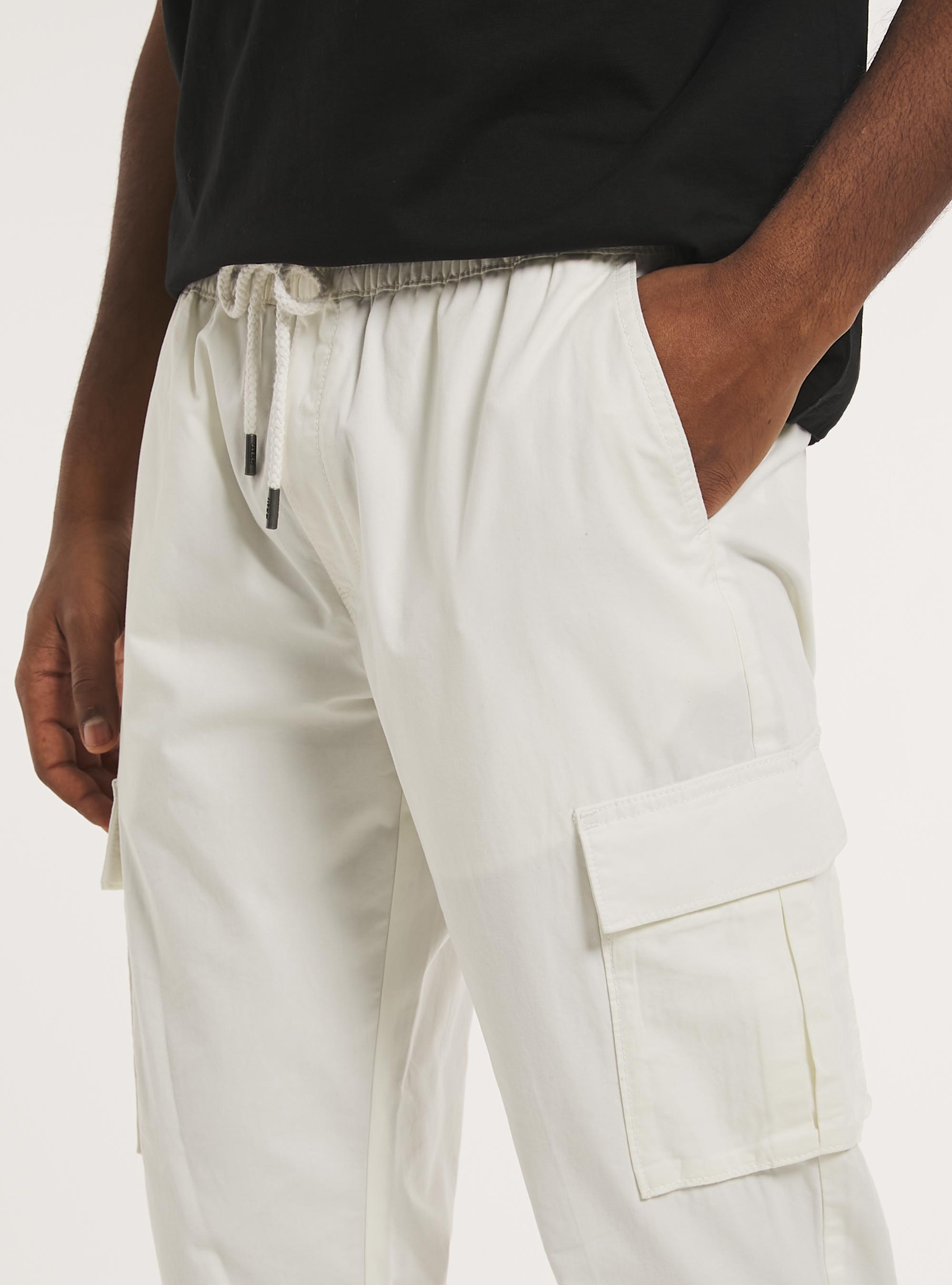 Pantalon jogger en coton, WH1 OFF WHITE