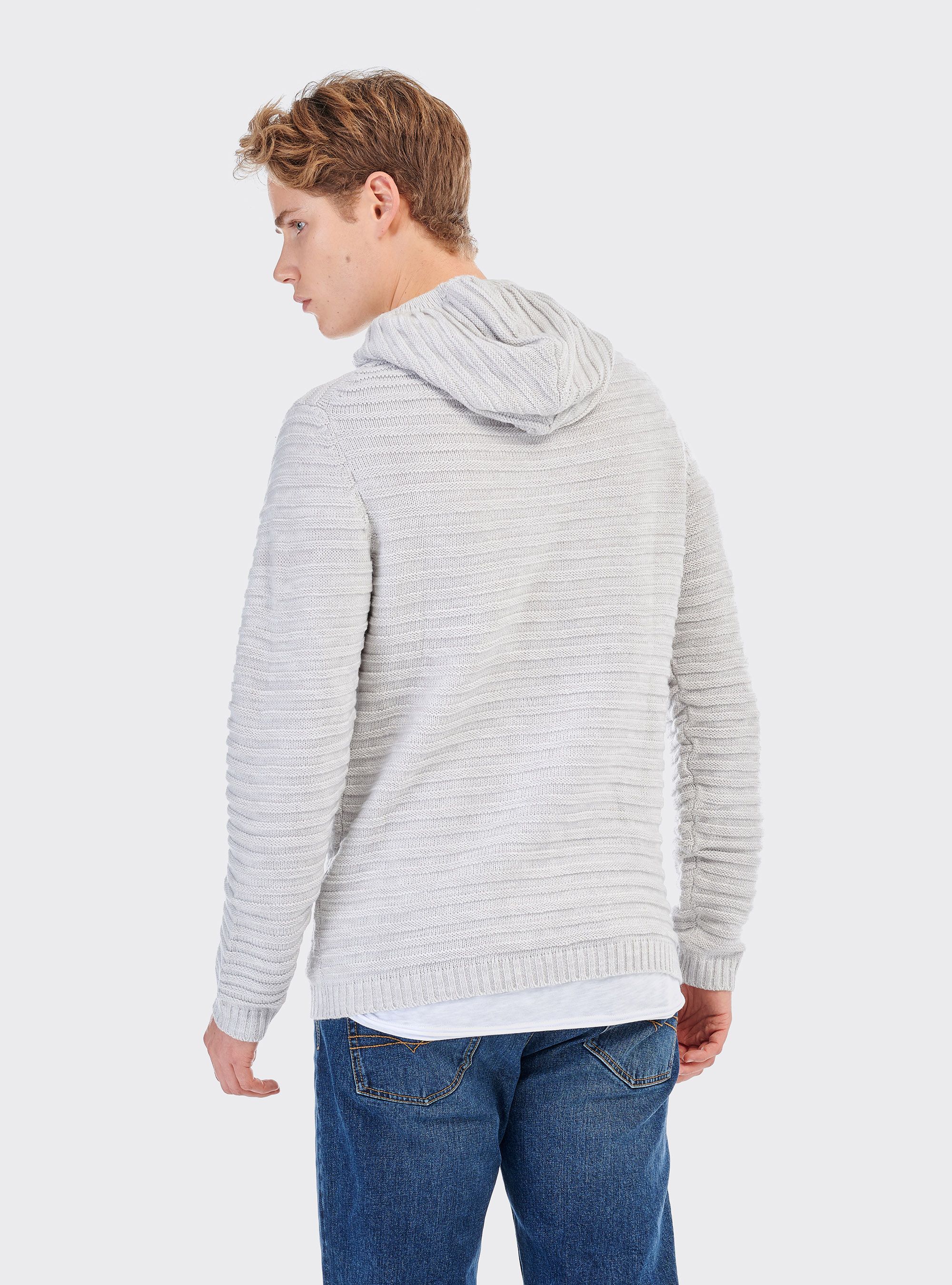 PULLOVER WITH HOOD, PEARL
