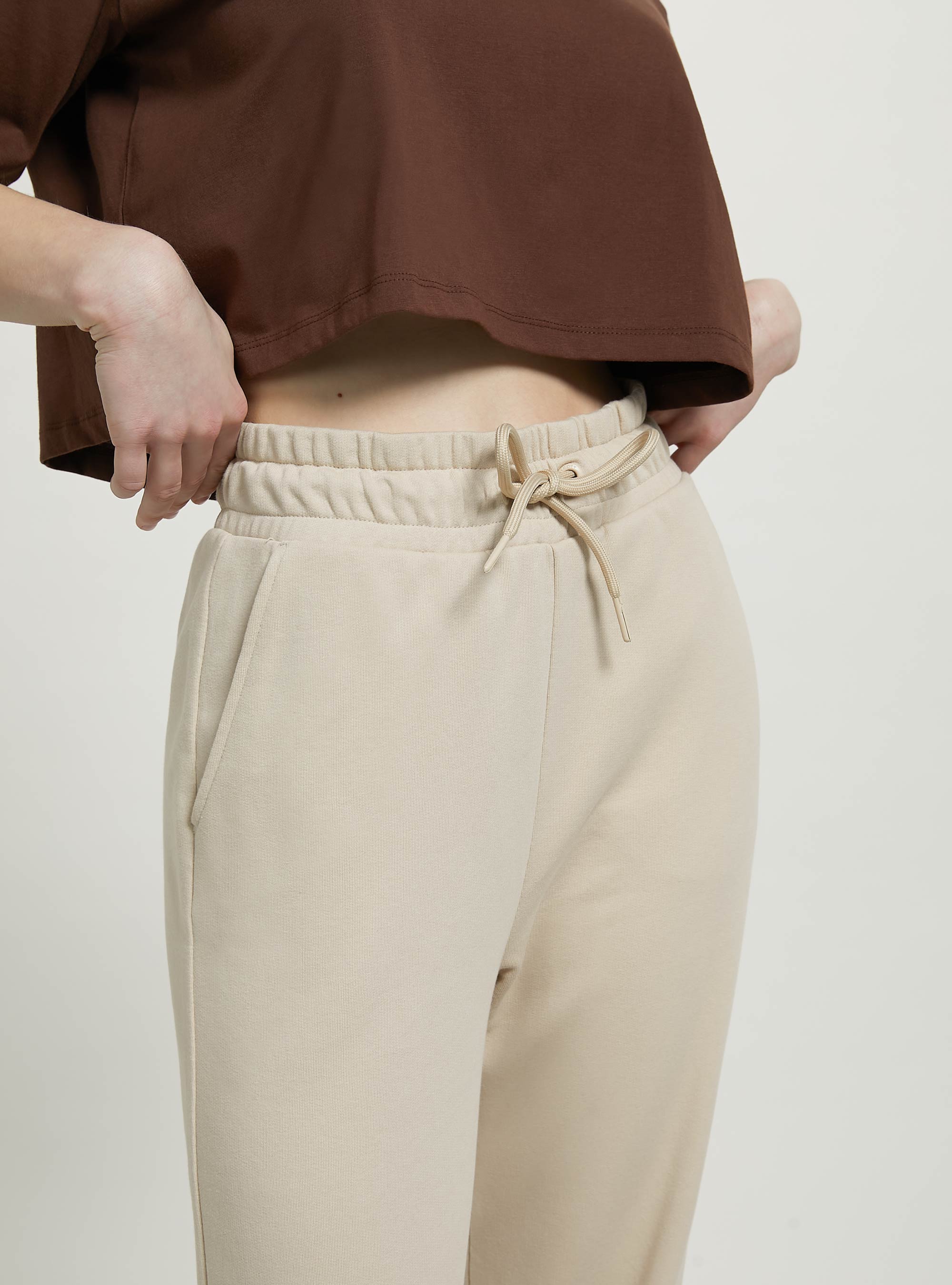 Plush jogger trousers, BG3 BEIGE LIGHT