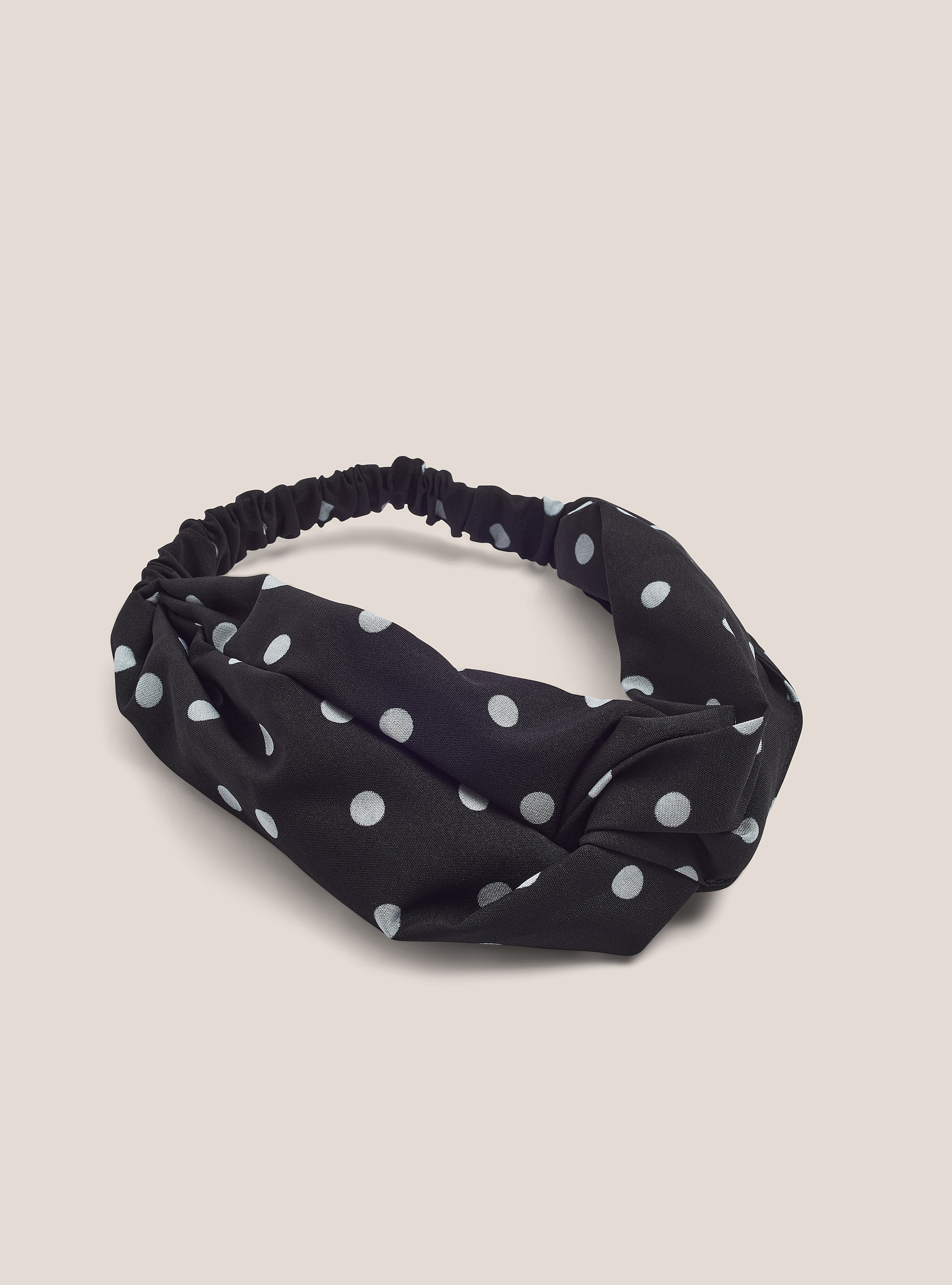 Fascia per capelli a fantasia, POIS WHITE