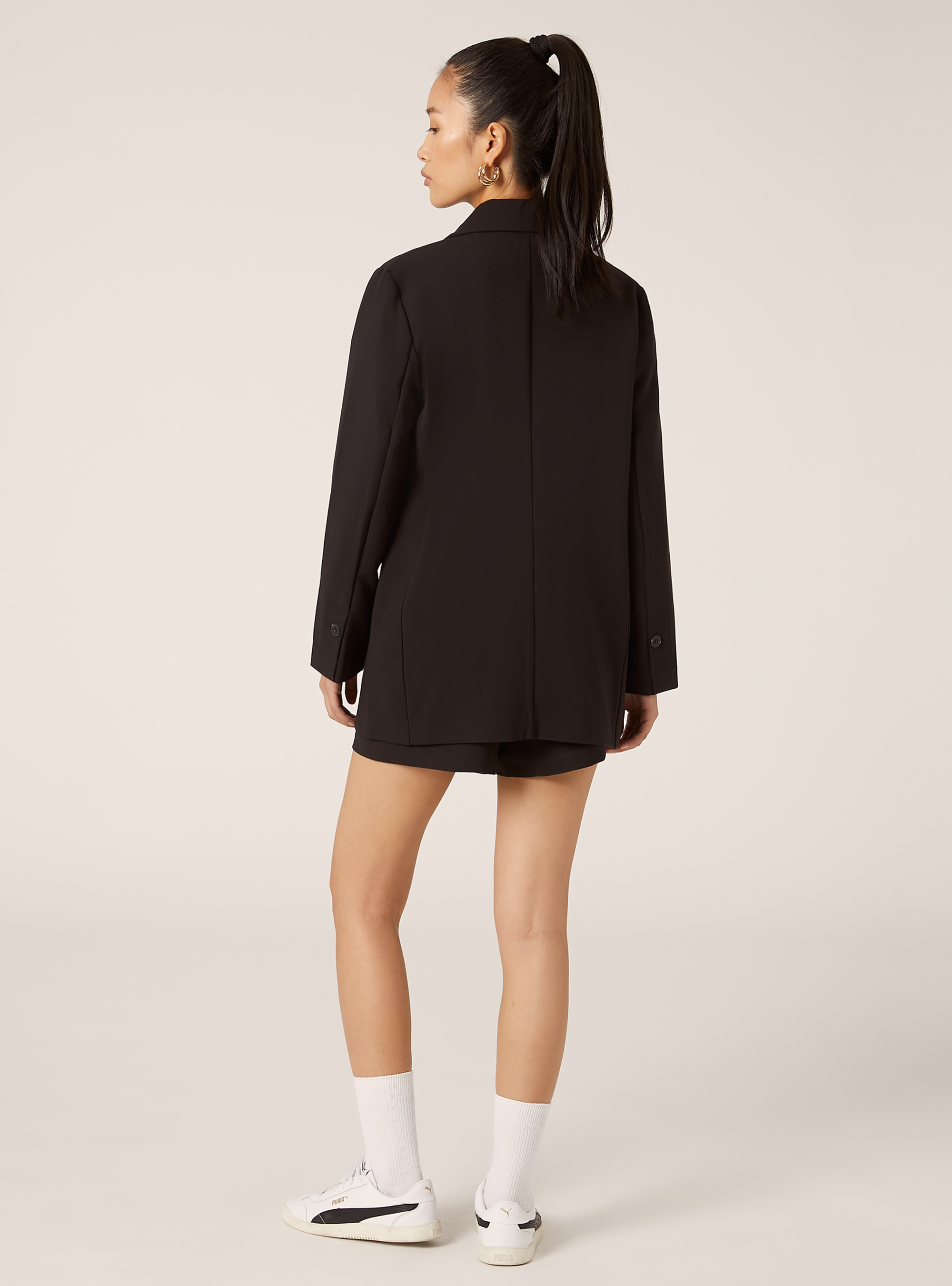 Single breasted regular fit blazer, BK1 BLACK