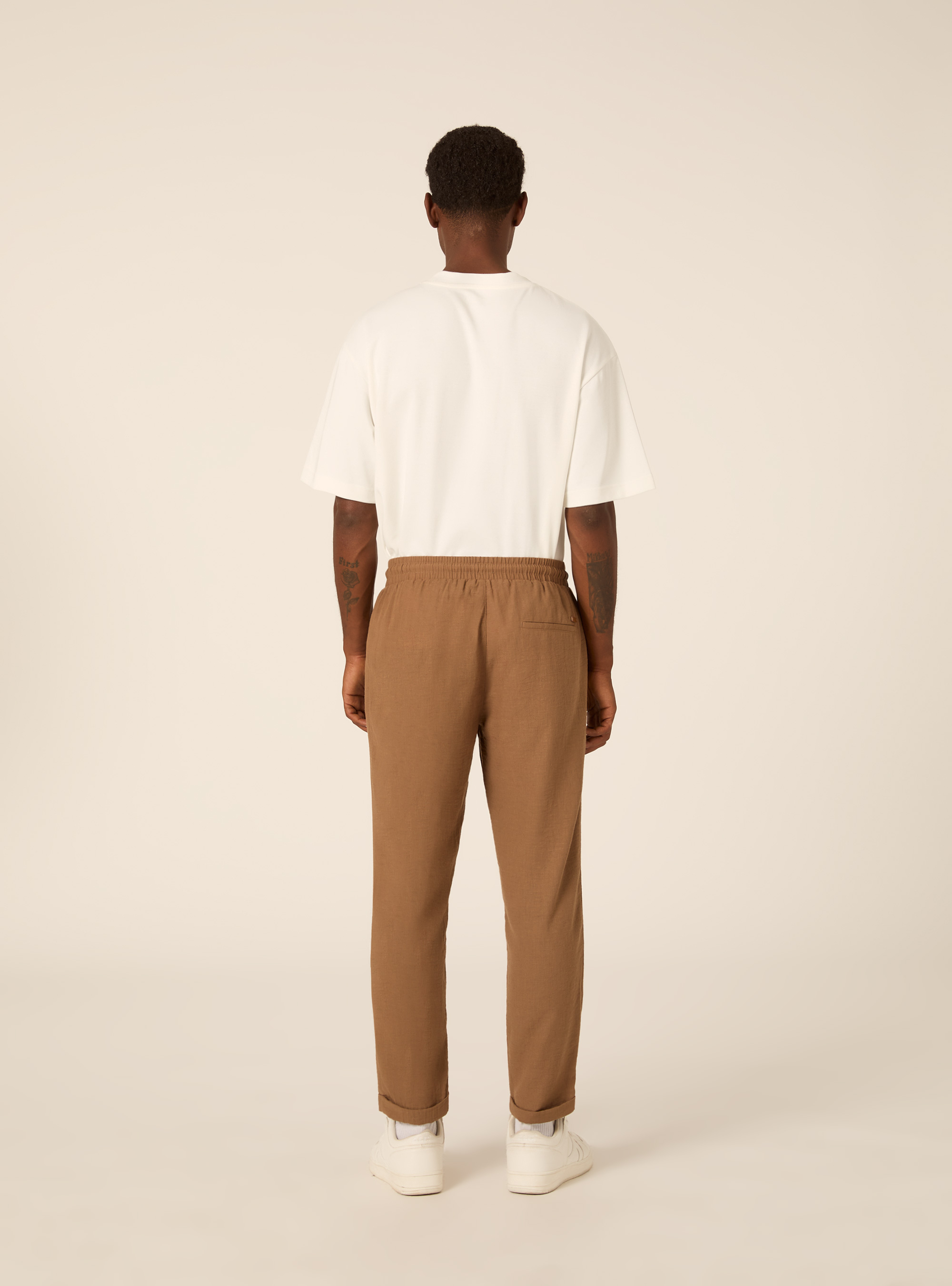 Pantalaccio basico con elastico in vita e coulisse, BR2 BROWN MEDIUM