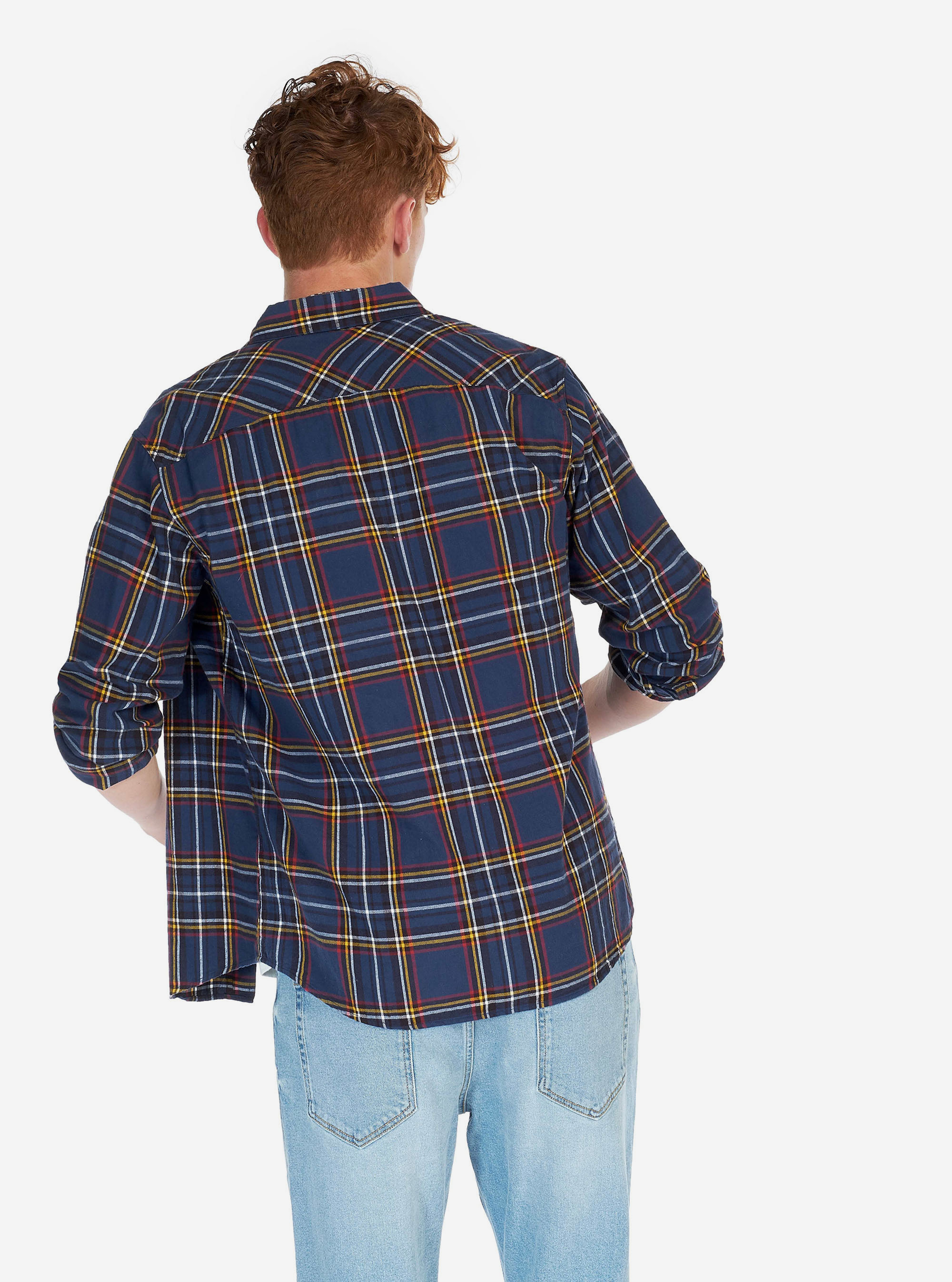 CHECKED SHIRT, BLUE NAVY