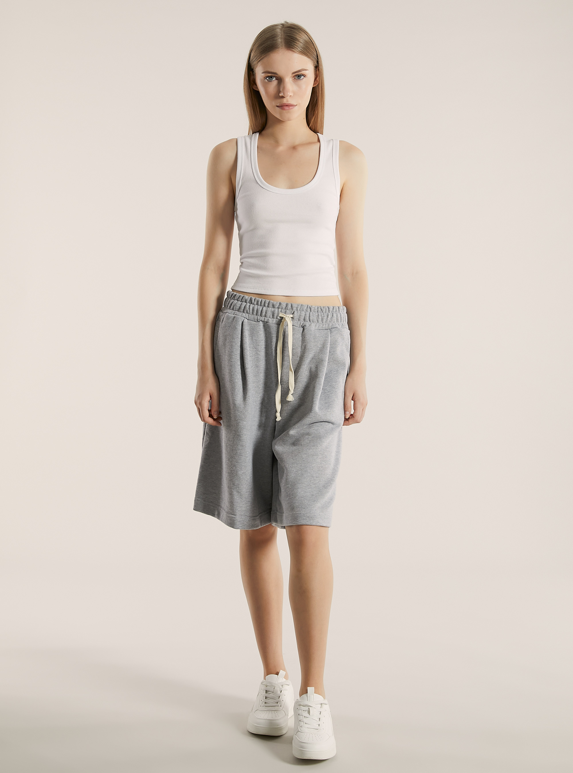Bermuda baggy fit Genderless, MGY2 GREY MEL MEDIUM