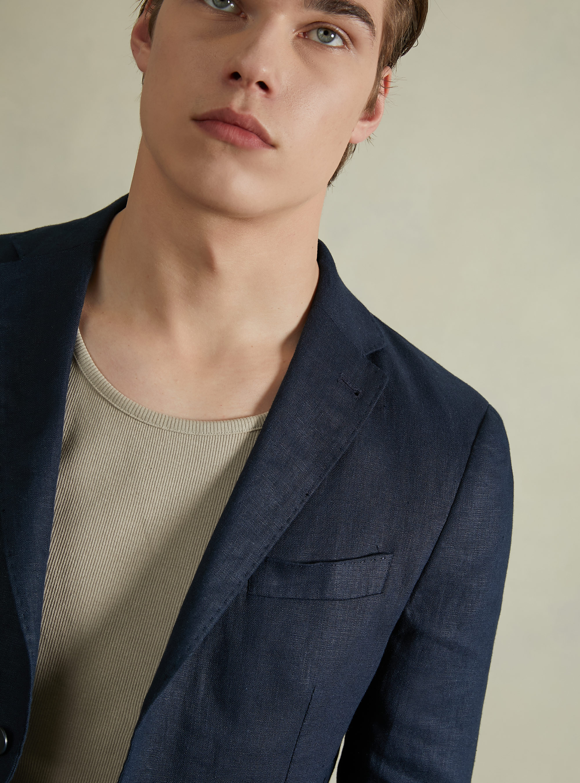 Pure linen jacket, NA1 NAVY DARK