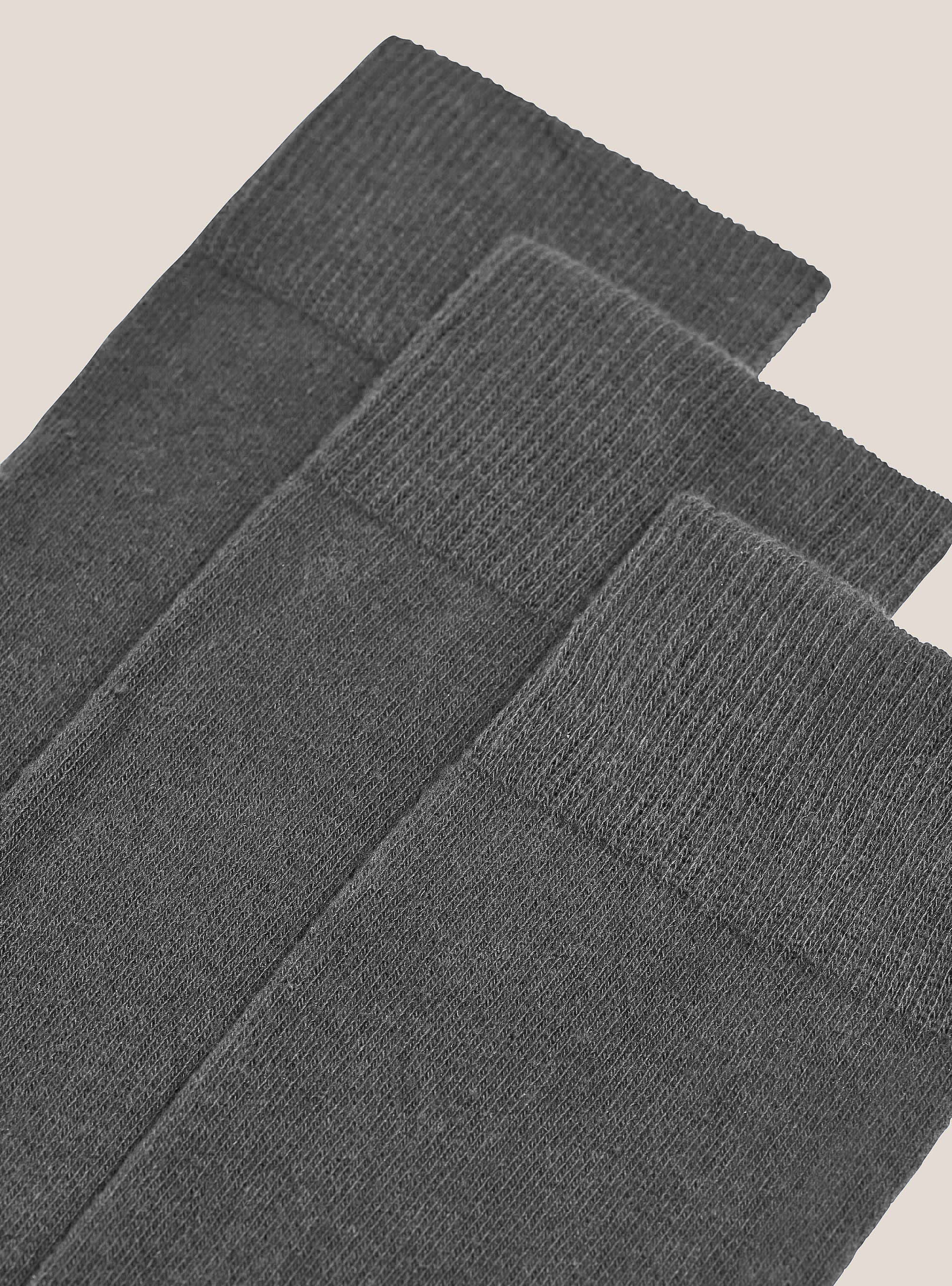Set of 3 plain, calf-high socks, MGY2 GREY MEL MEDIUM