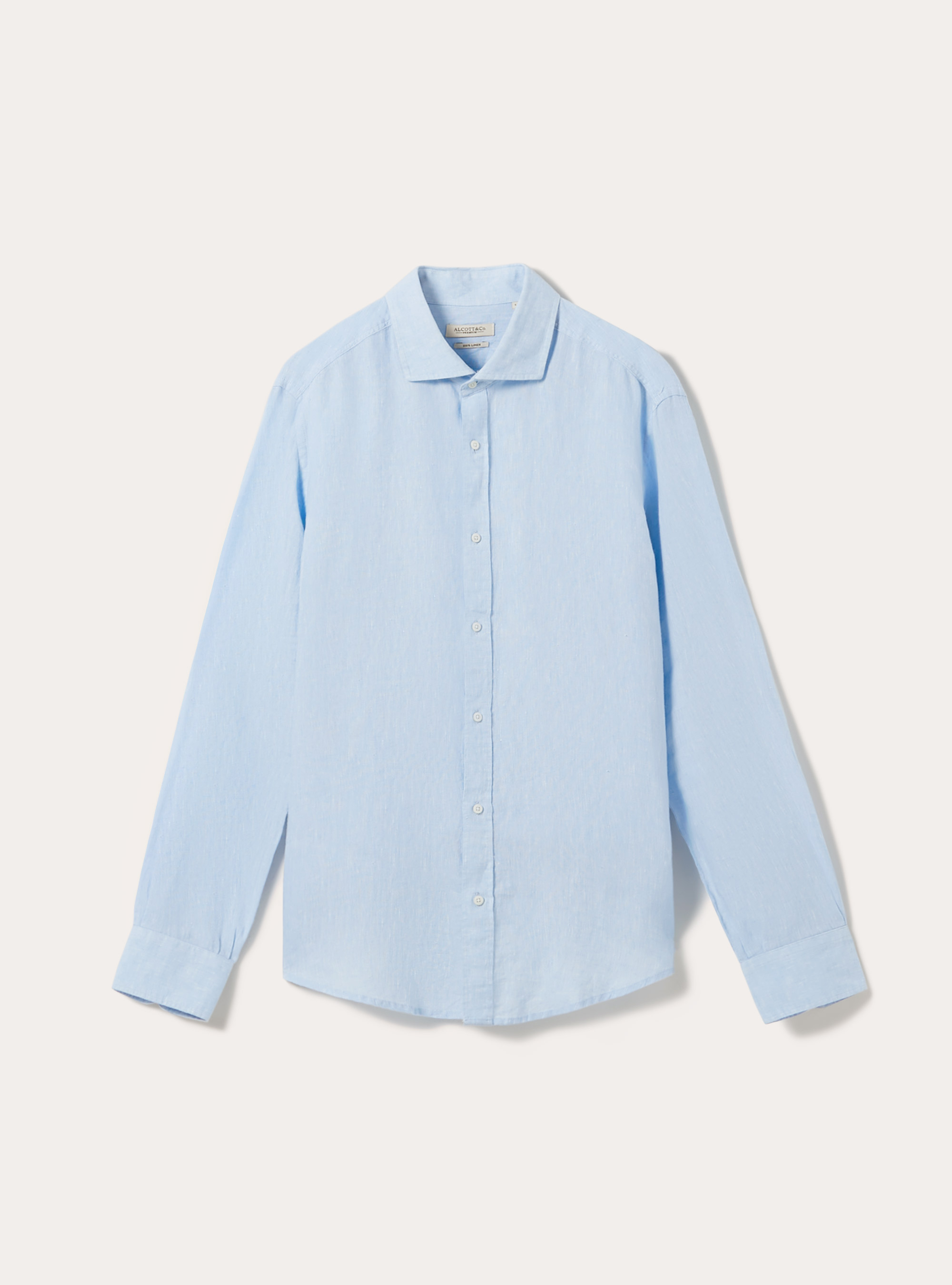 Long-sleeved pure linen shirt, AZ3 AZURE LIGHT
