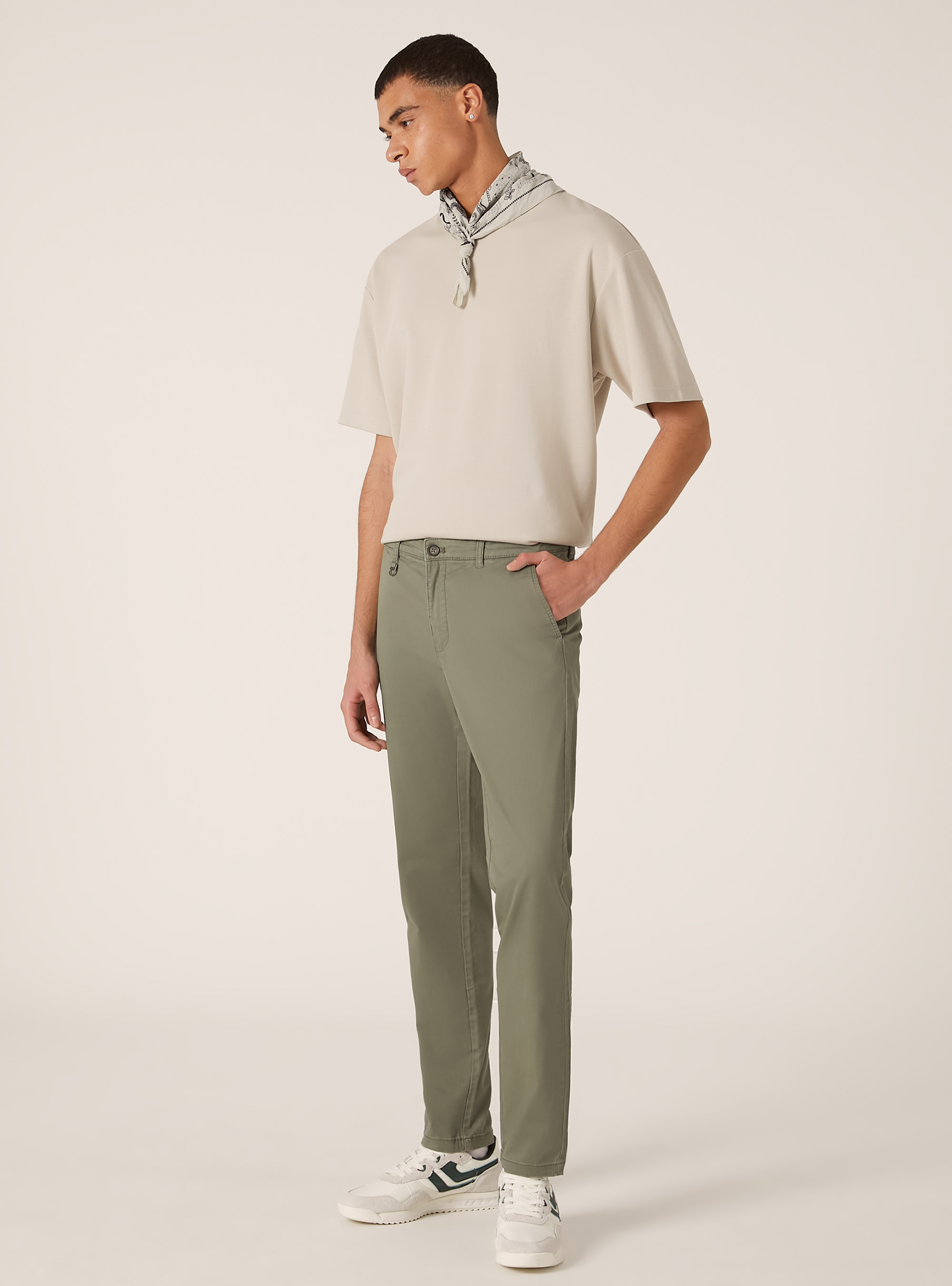 Skinny fit stretch twill chinos, KY2 KAKY MEDIUM