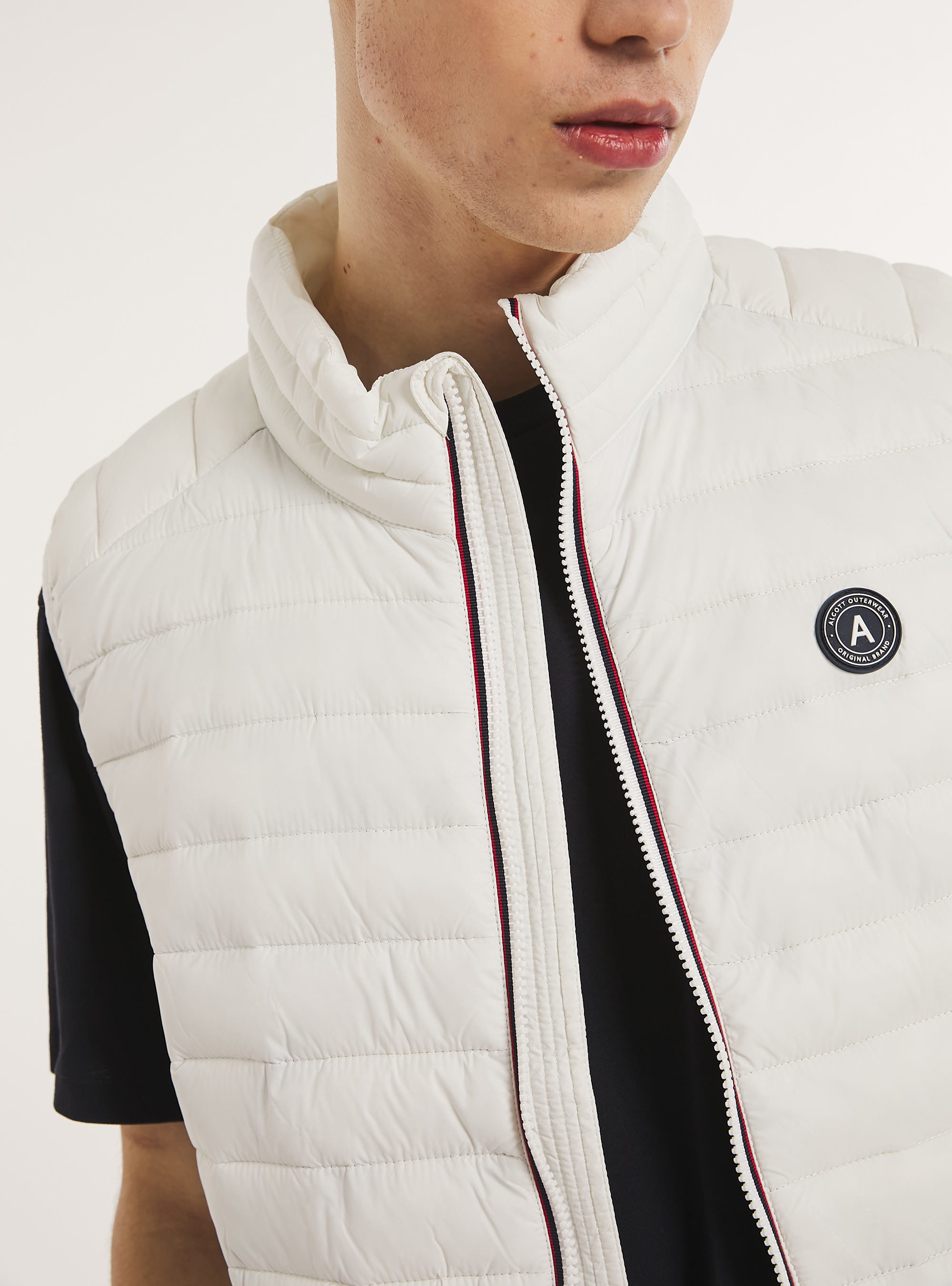 Padded sleeve jacket with contrasting zip, WH2 WHITE