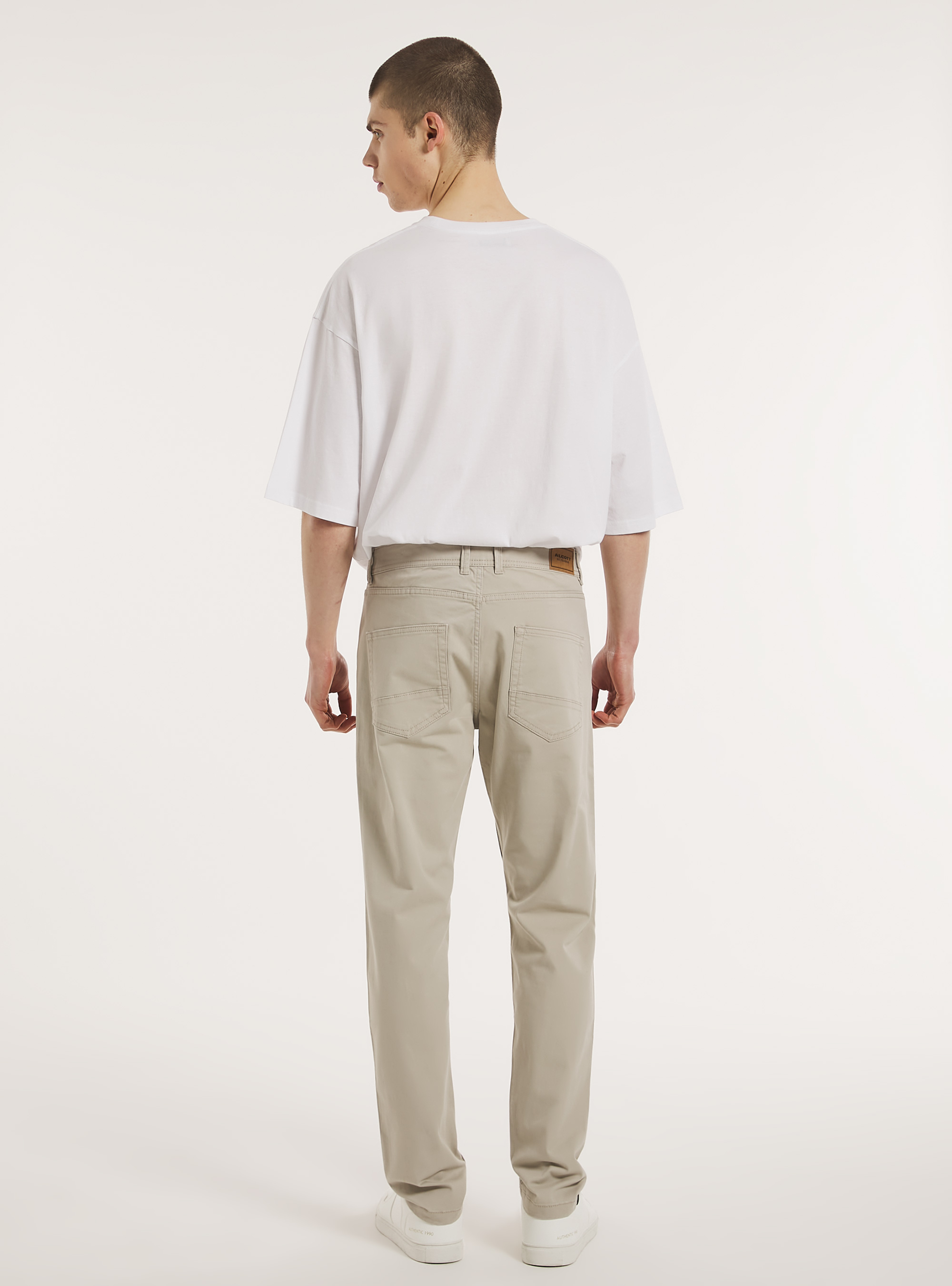 Pantaloni skinny fit in cotone, BG3 BEIGE LIGHT