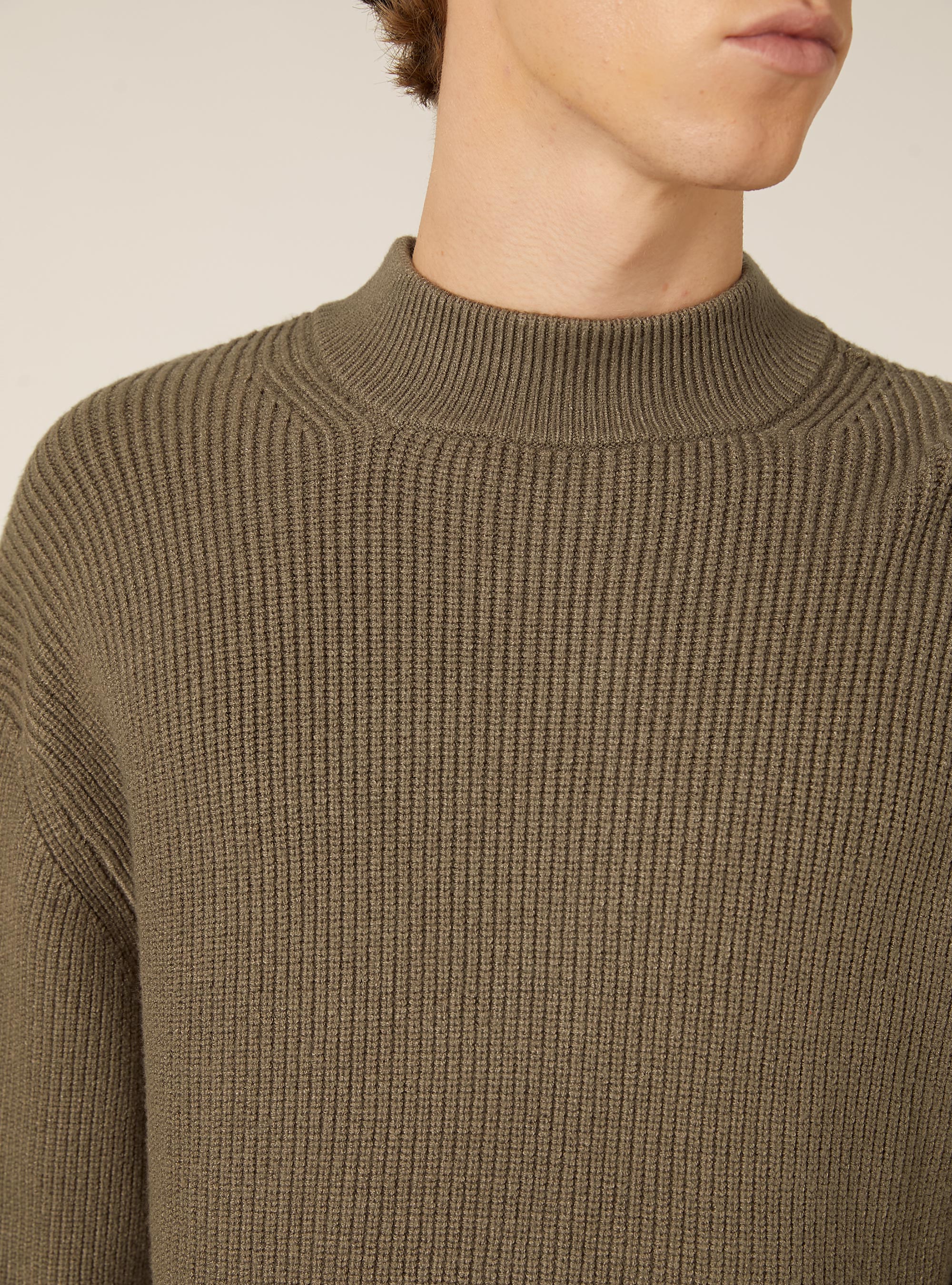 Soft mid-neck pullover, KY2 KAKY MEDIUM