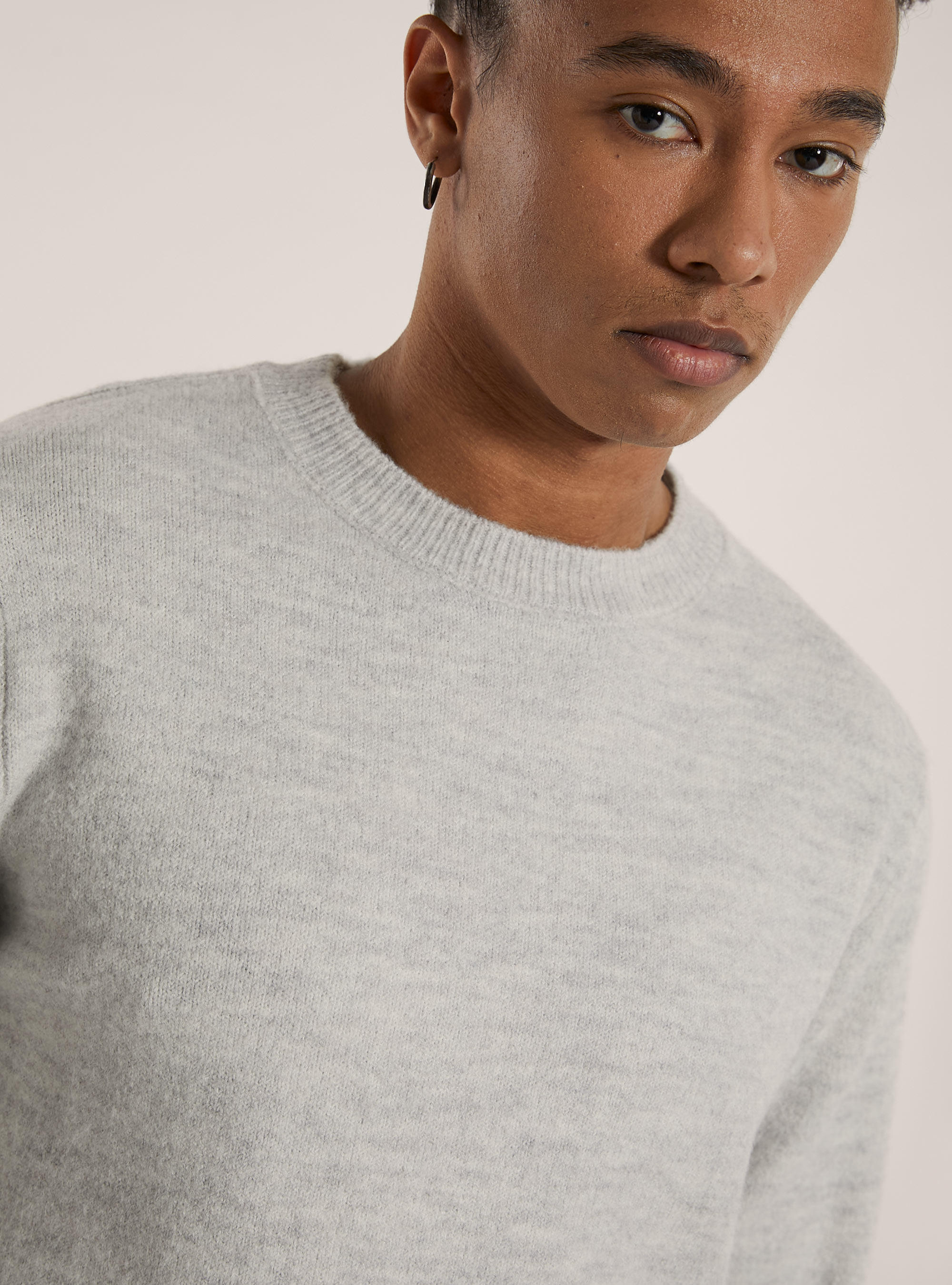 Pullover girocollo, MGY3 GREY MEL LIGHT