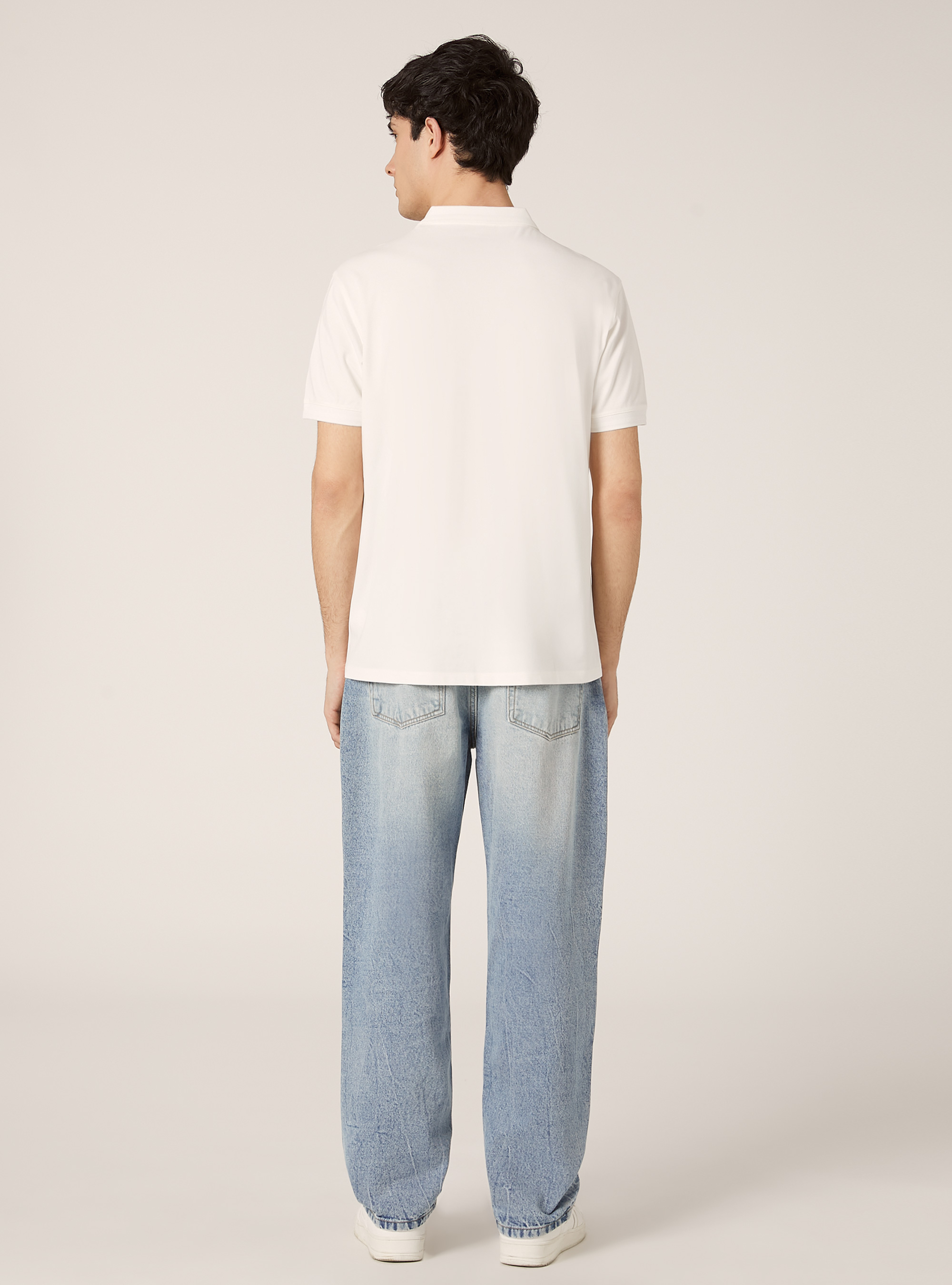 AIRes stretch piquet polo shirt, WH1 OFF WHITE