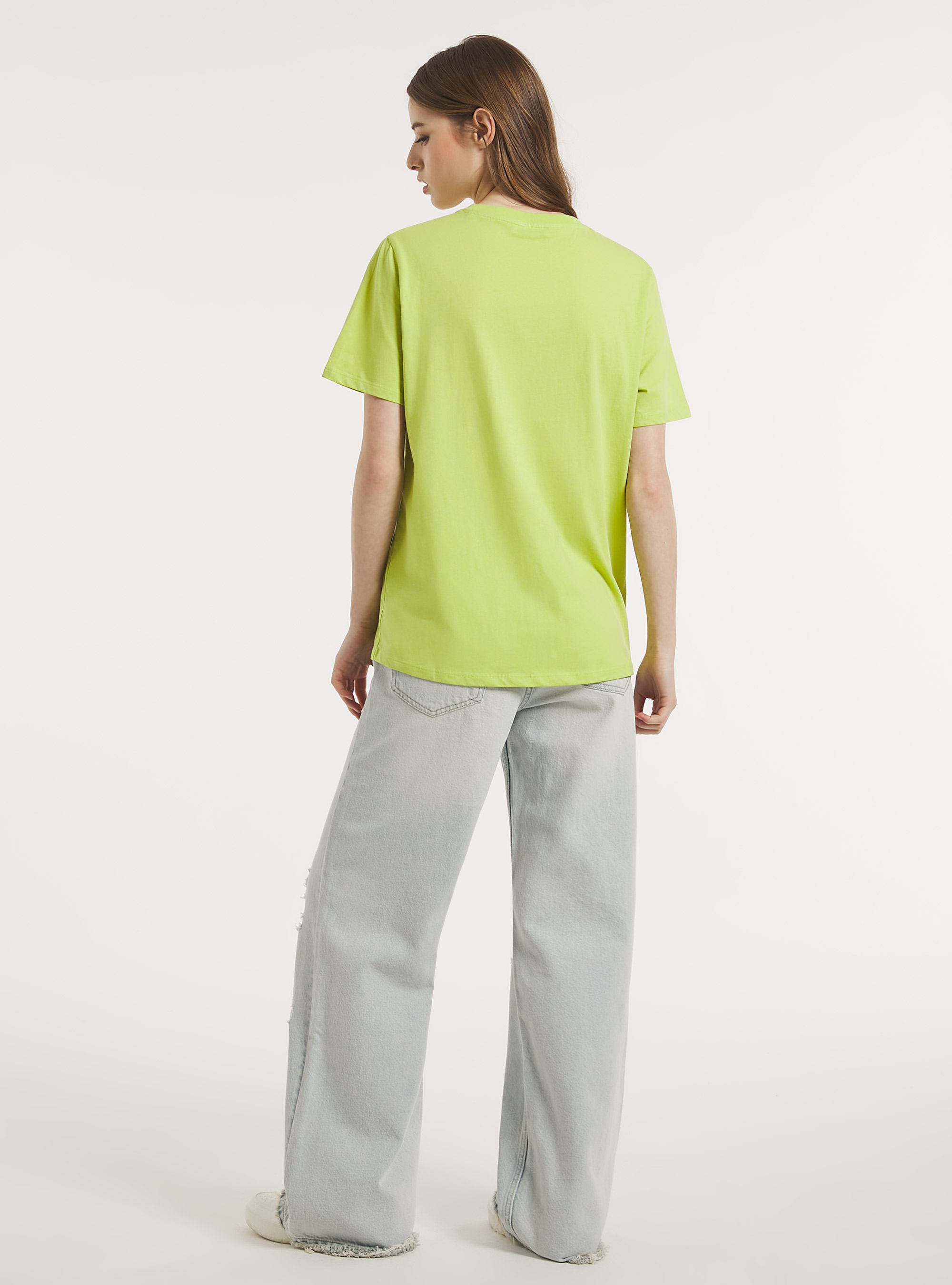 Crew-neck cotton T-shirt, GC2 ACID GREEN MEDIUM