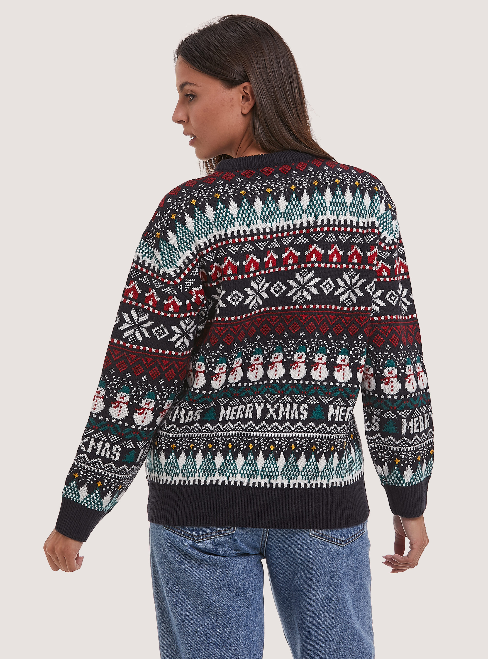 Christmas Family Collection pullover, NA1 NAVY DARK