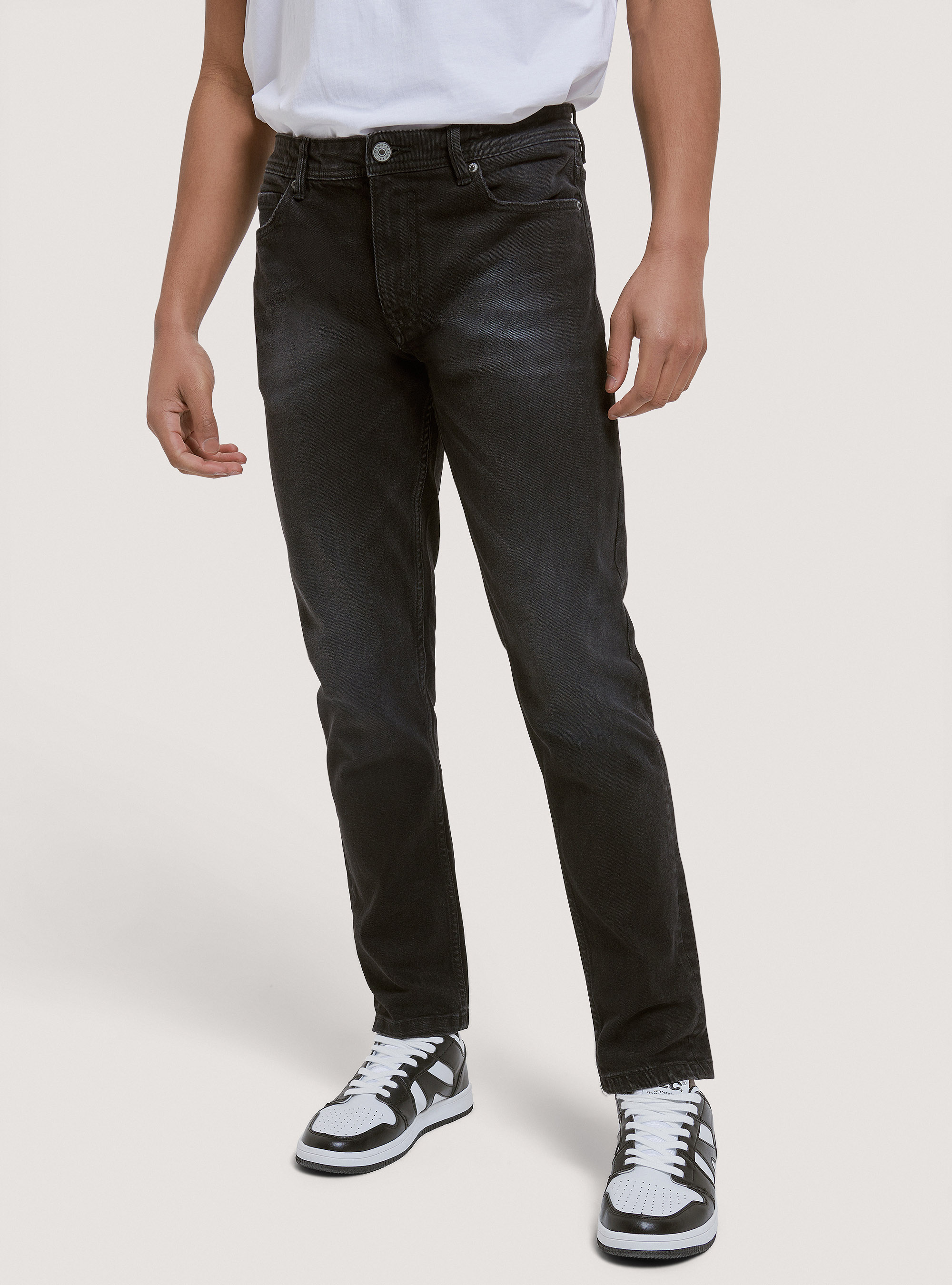 Slim Fit Baumwolljeans, C109 BLACK