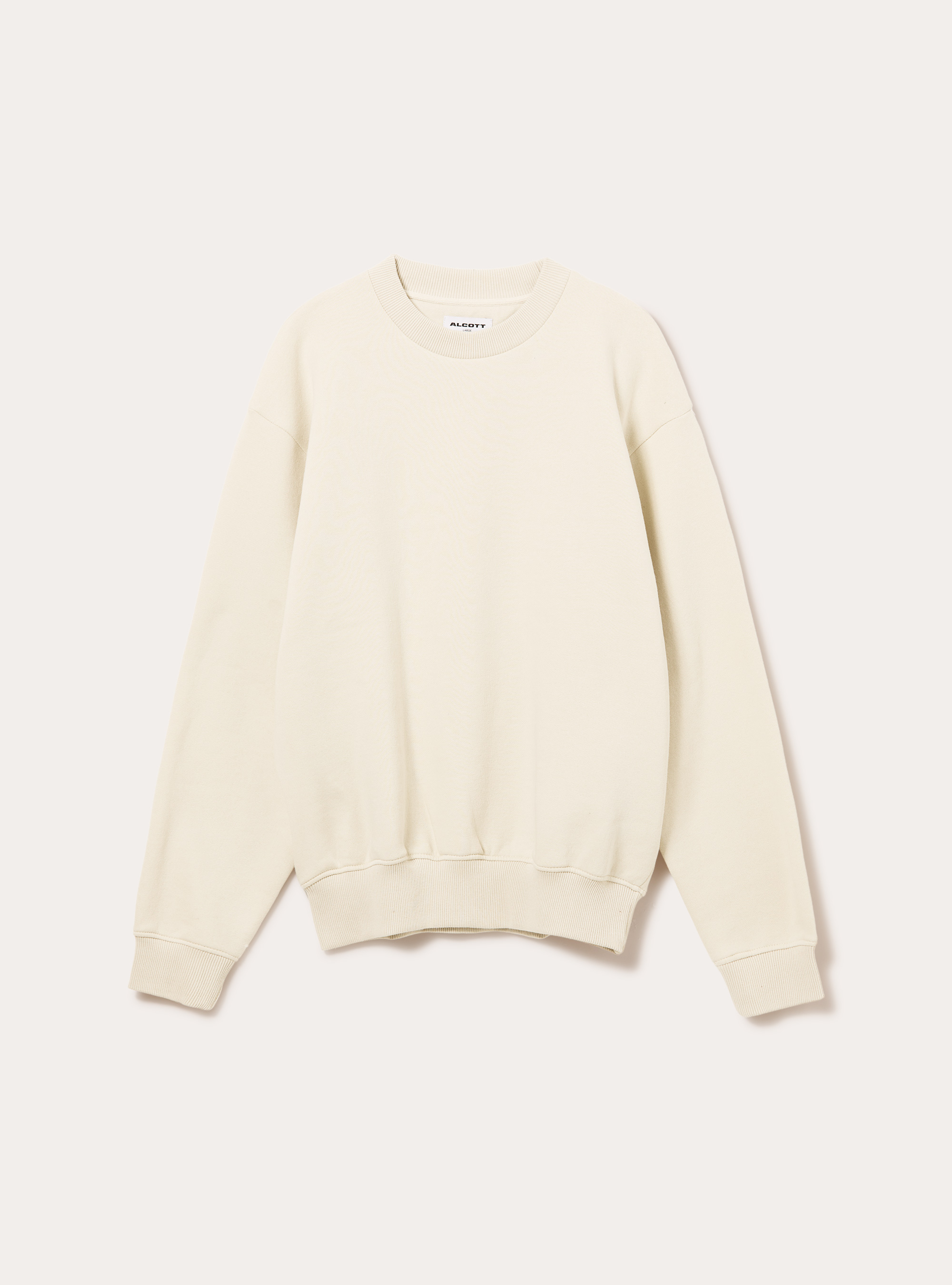 Boxy fit crew neck sweatshirt, CR3 CREAM LIGHT