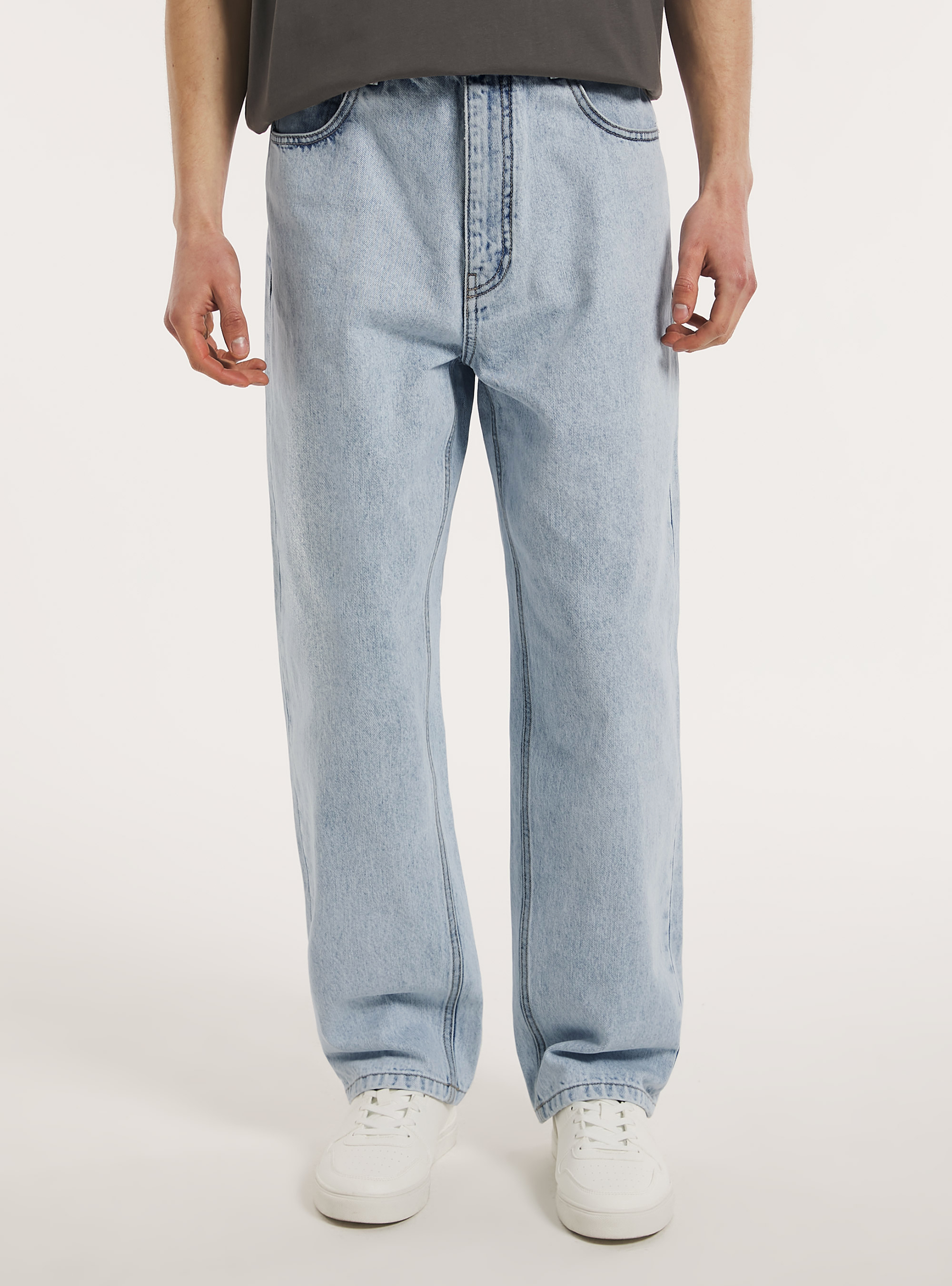 Jean de coupe ample, D007 LIGHT AZURE