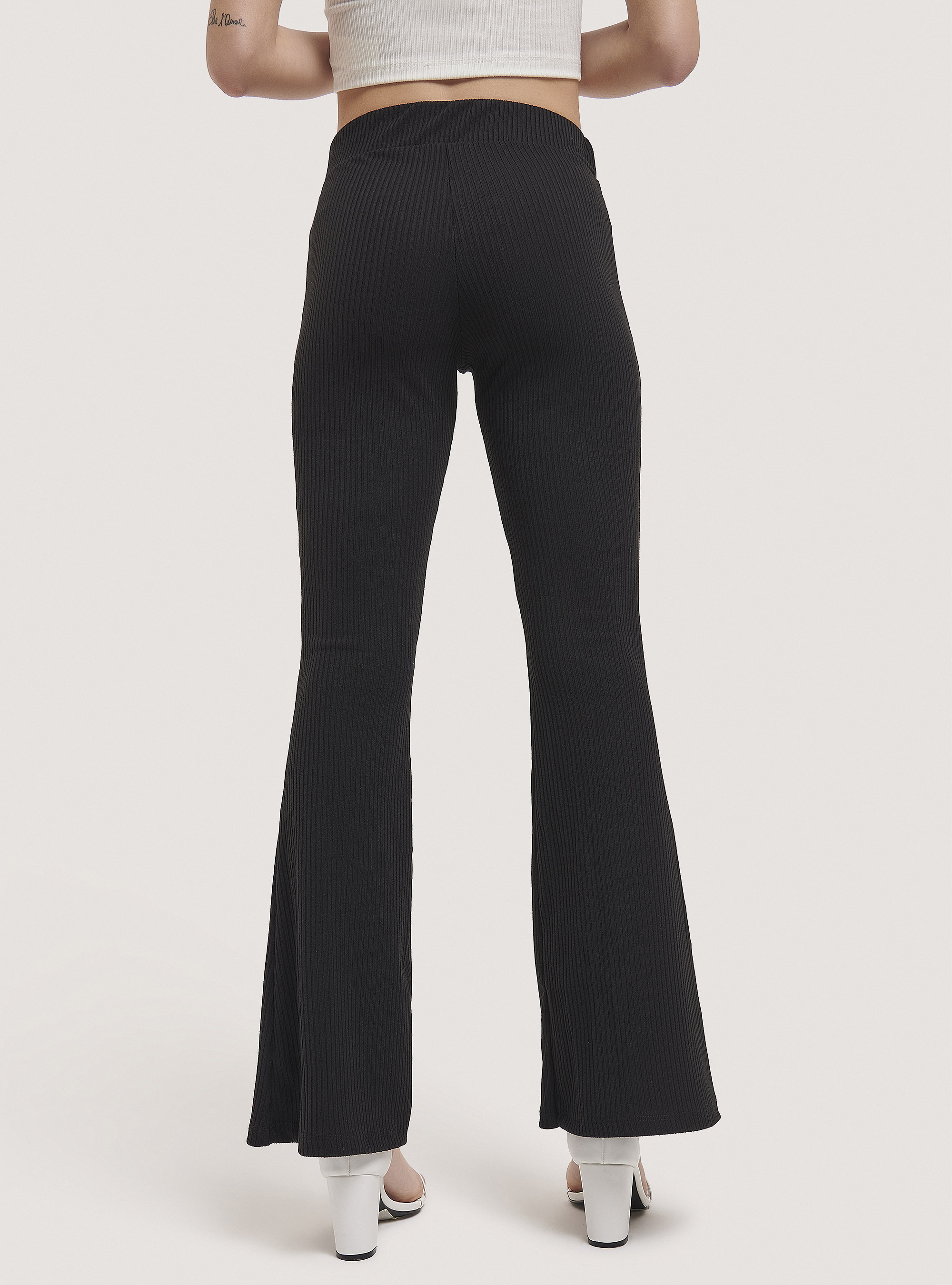 Leggings cotelés, C101 BLACK