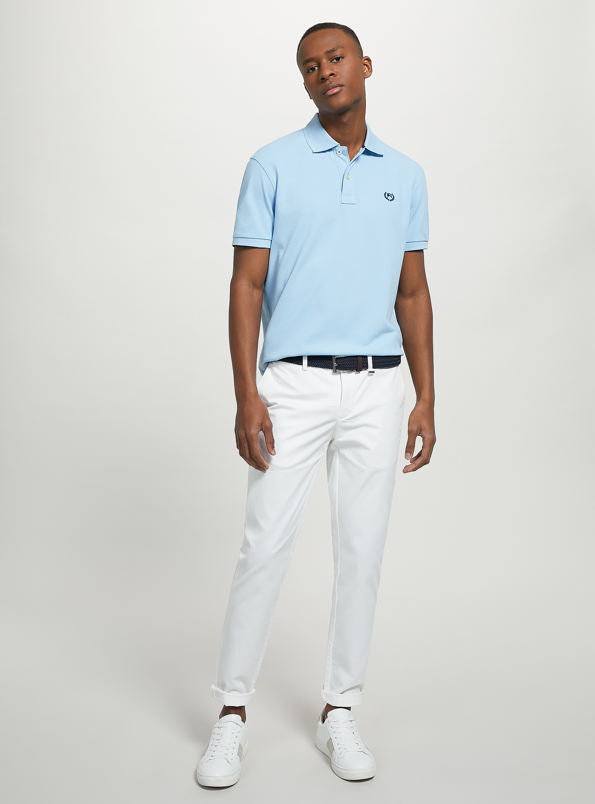 White and baby blue polo shirt new arrivals