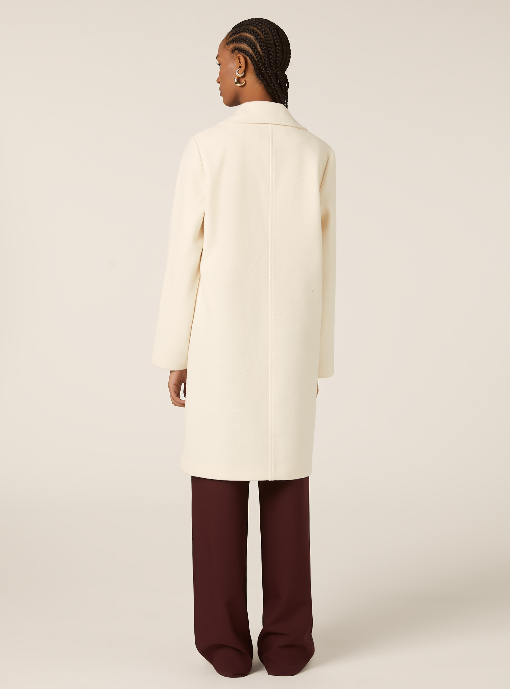 Cappotto midi monopetto, WH1 OFF WHITE