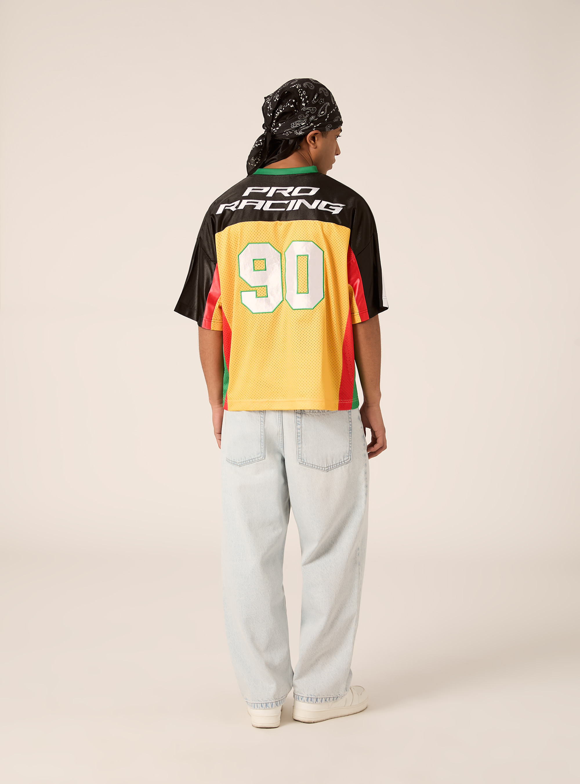 T-shirt Football avec &eacute;cussons, YE2 YELLOW MEDIUM