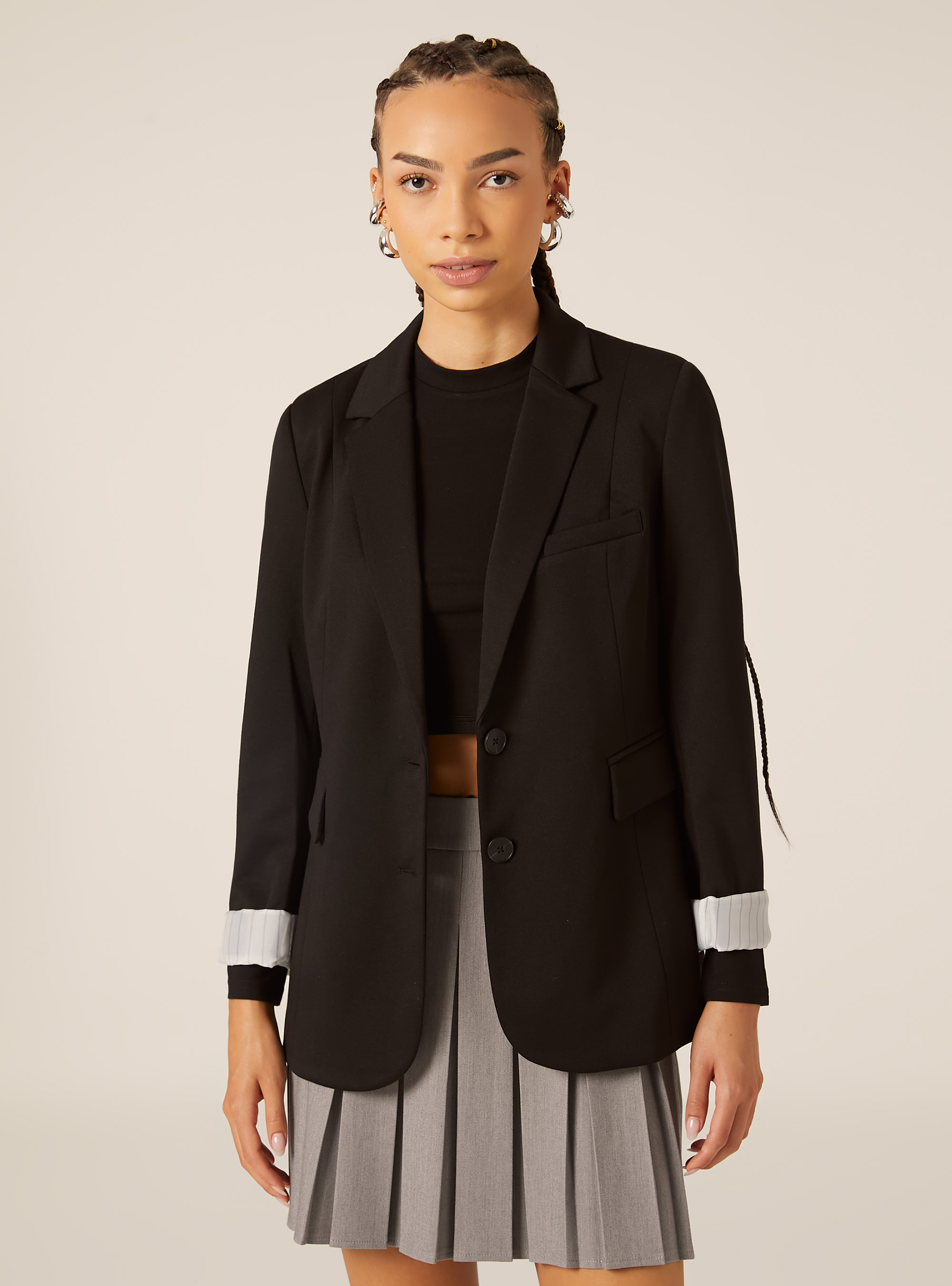 Jersey blazer, BK1 BLACK