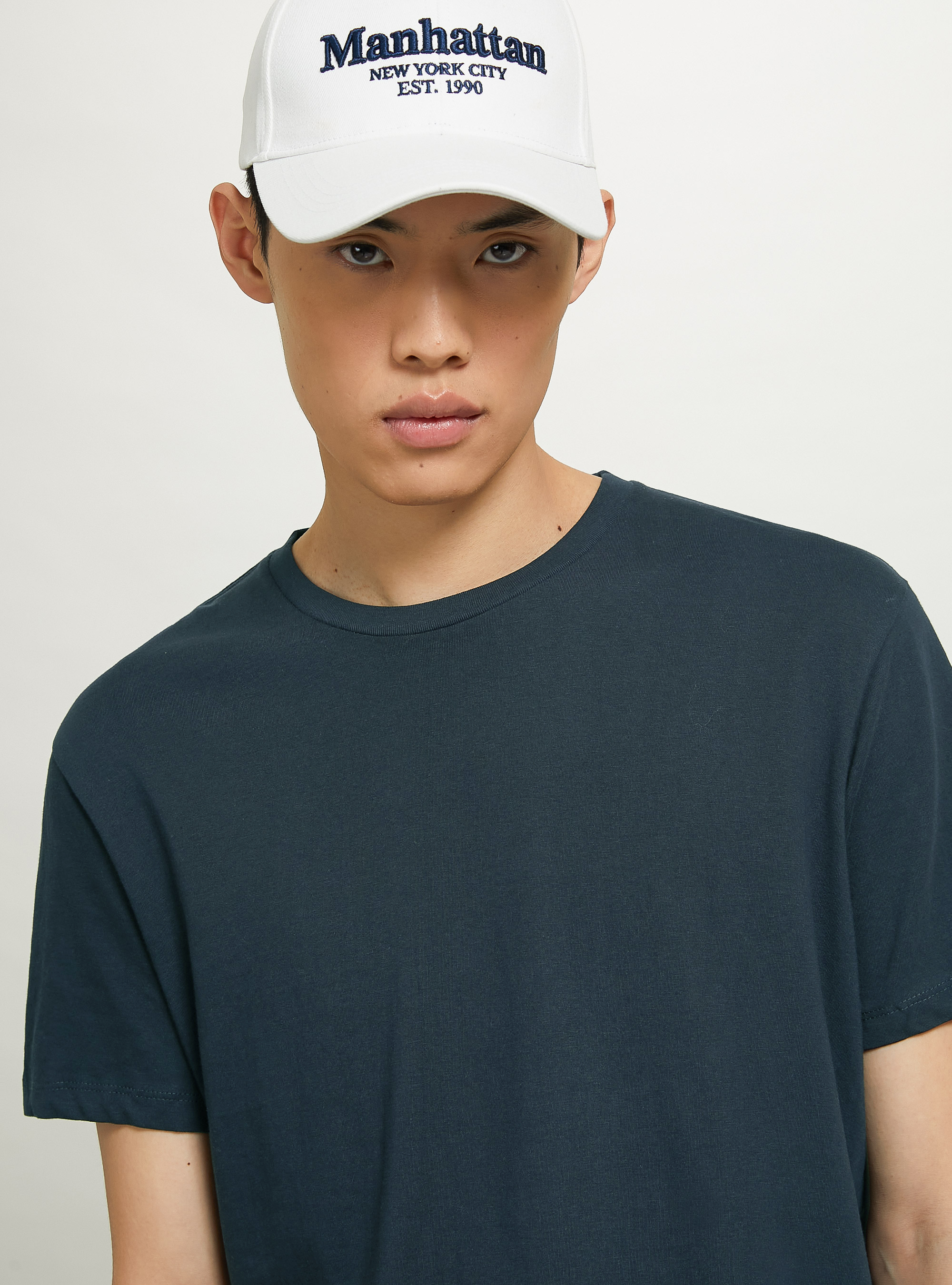 Crew-neck cotton T-shirt, BL3 BLUE LIGHT