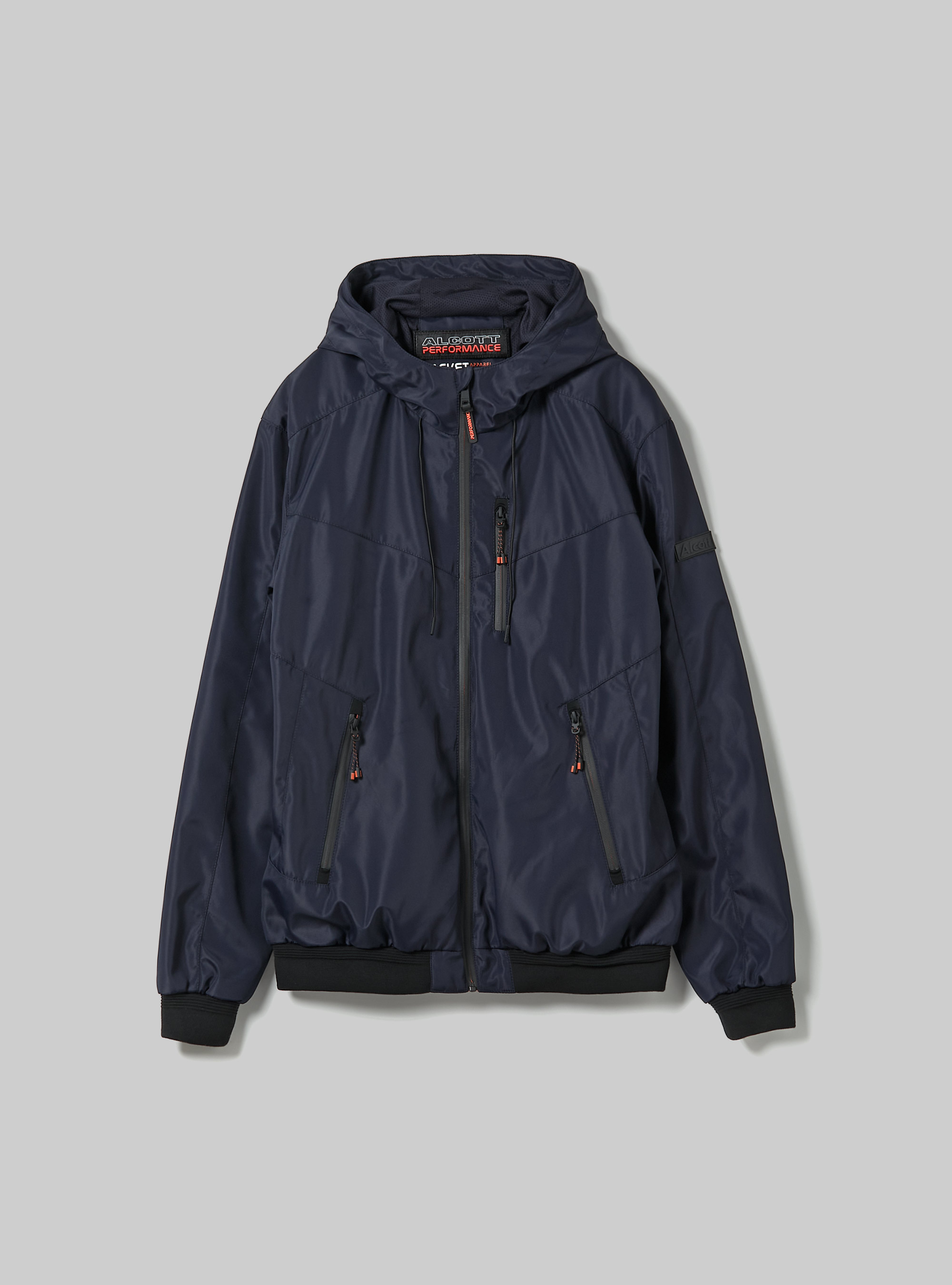 Windproof hooded bomber jacket, NA1 NAVY DARK