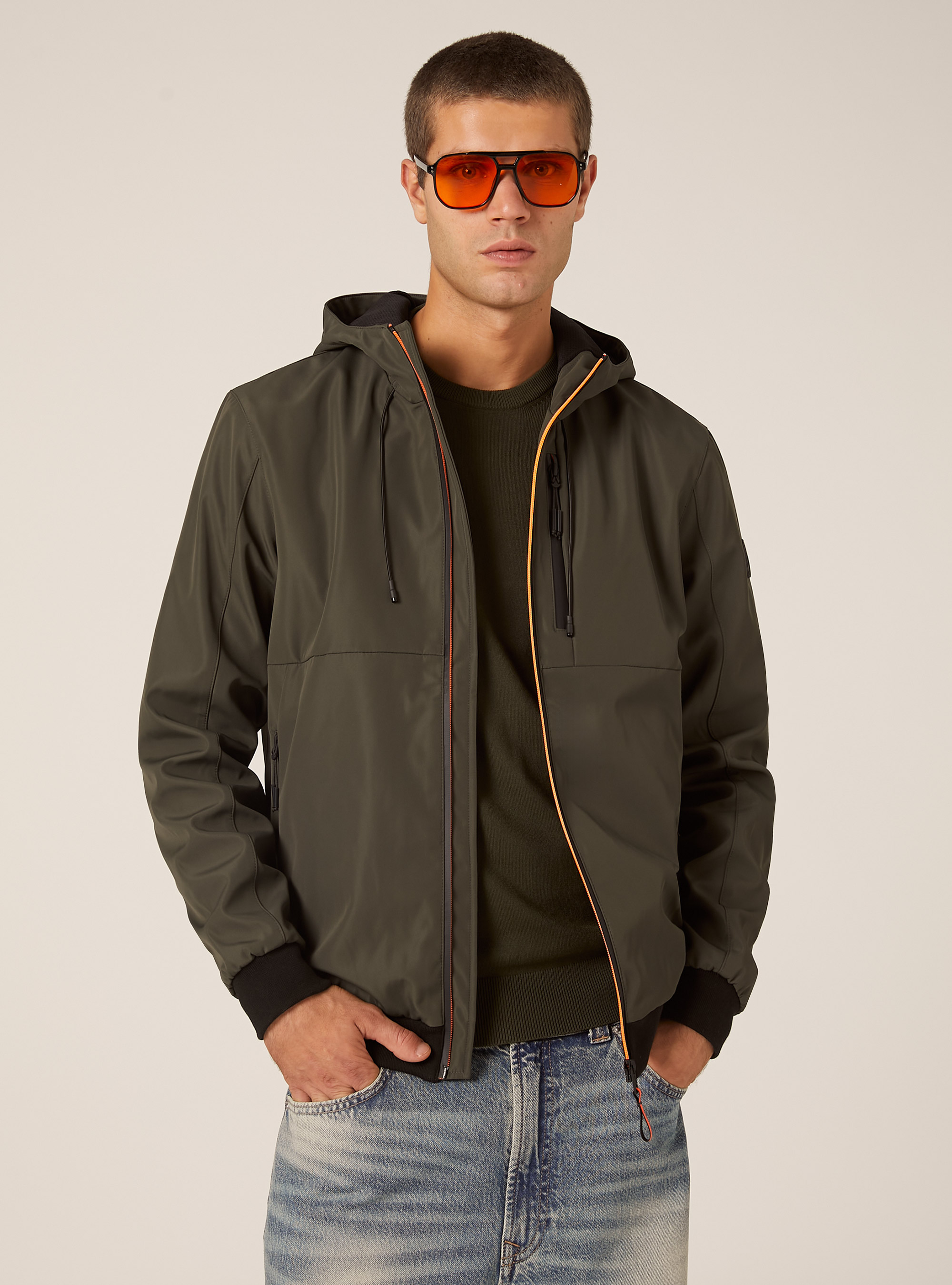 Blouson coupe-vent à capuche, KY1 KAKY DARK