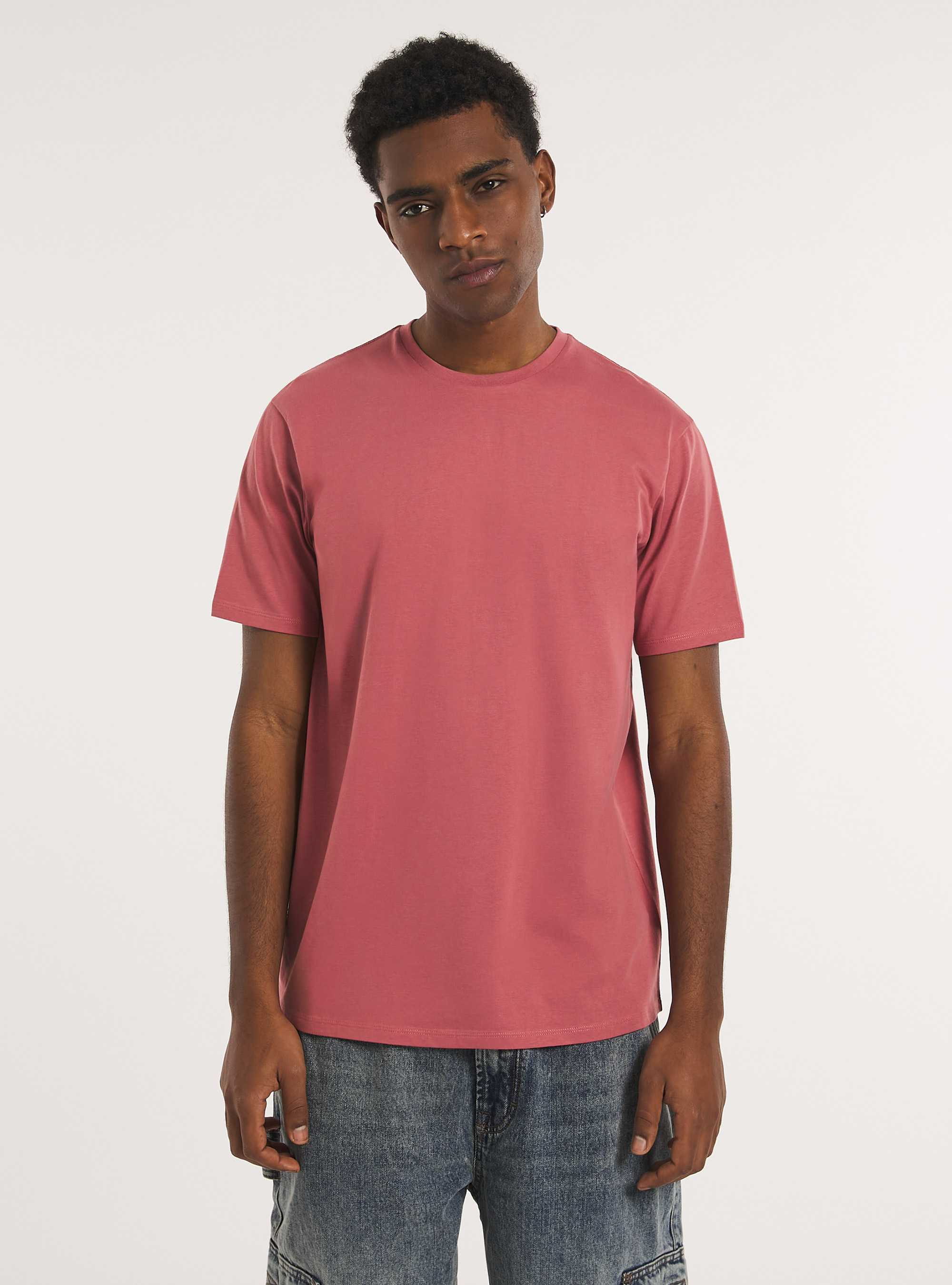 T-shirt en coton à col ras du cou, PK1 PINK DARK