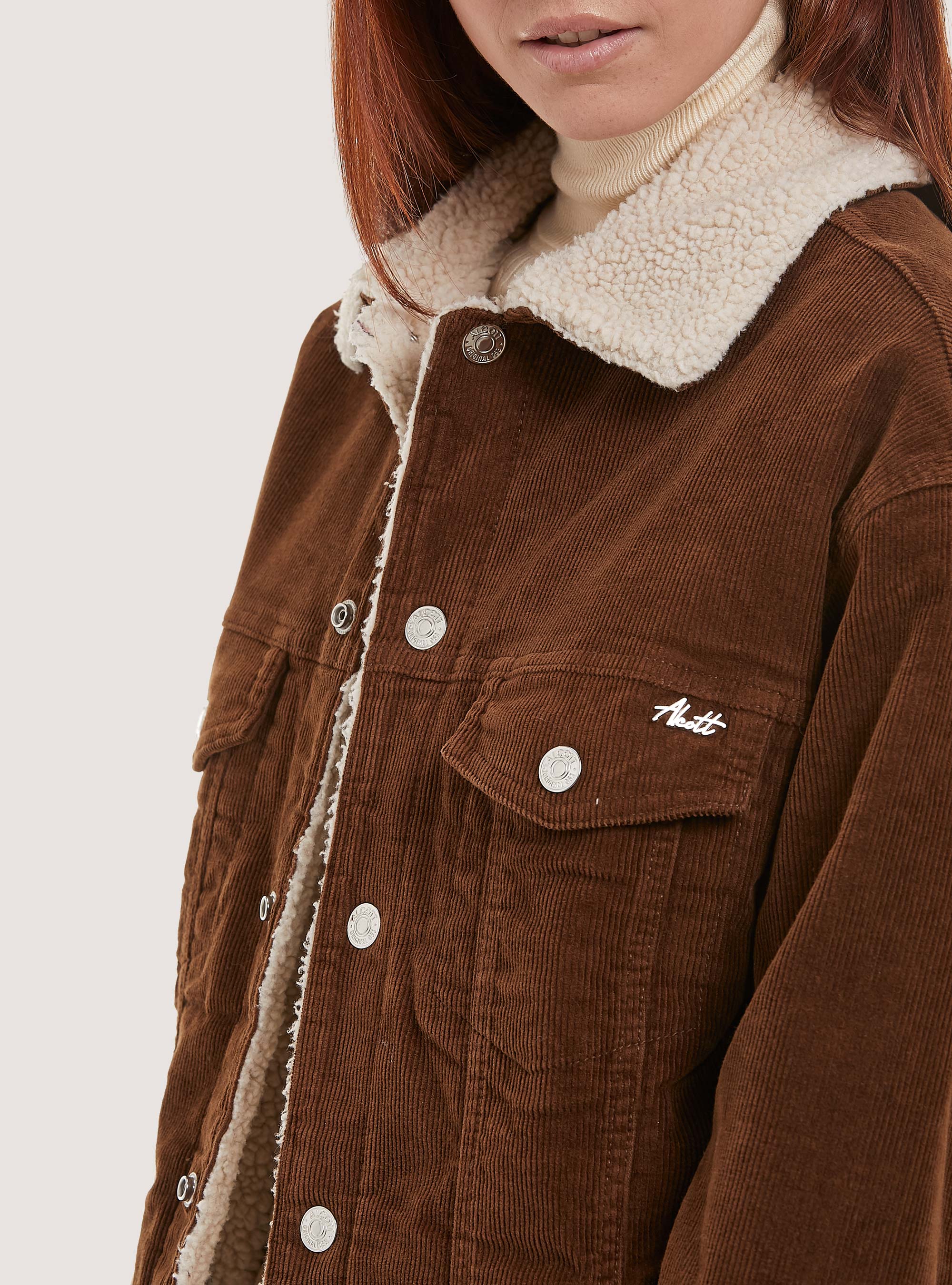 Truker jacket with teddy inside, TB1 TOBACCO DARK