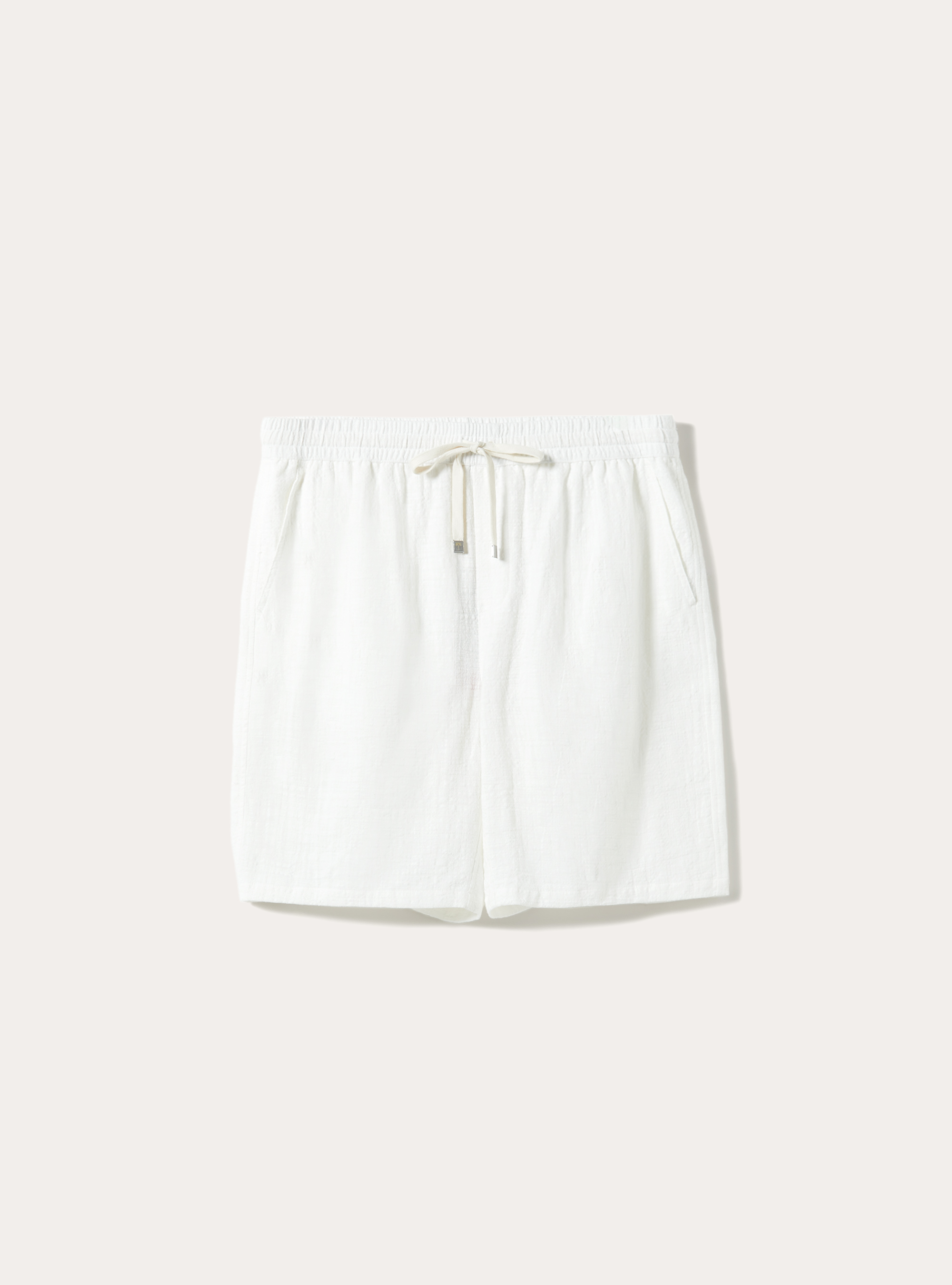 Bermudashorts aus Baumwolle mit elastischem Bund, WH2 WHITE