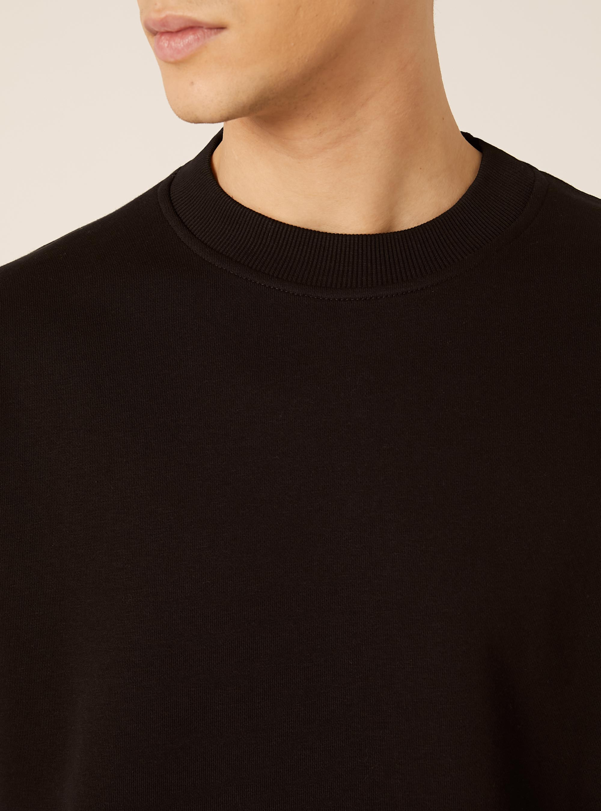 Boxy fit crew neck sweatshirt, BK1 BLACK
