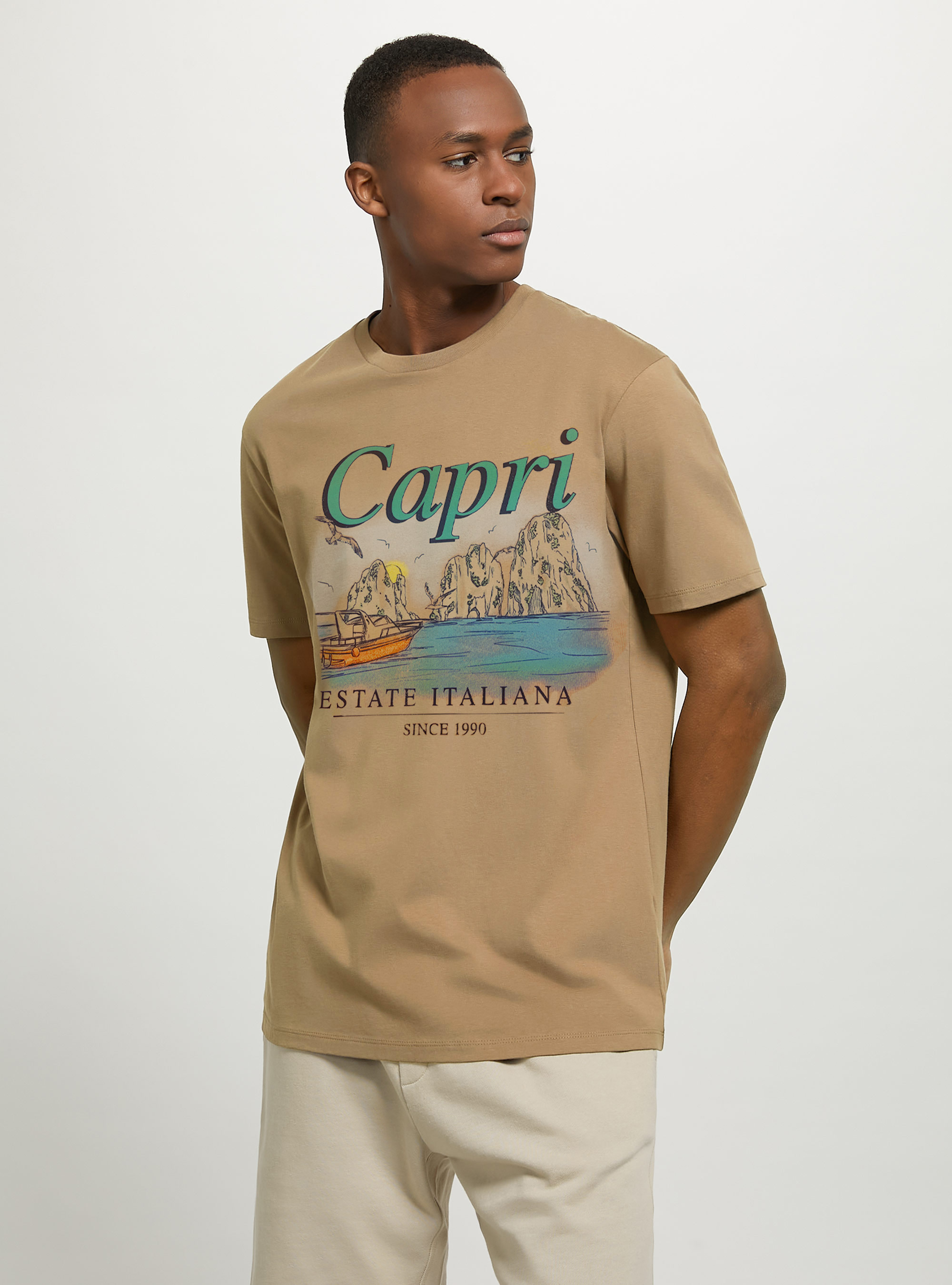 Capri Capsule Genderless T-shirt, CR3 CREAM LIGHT