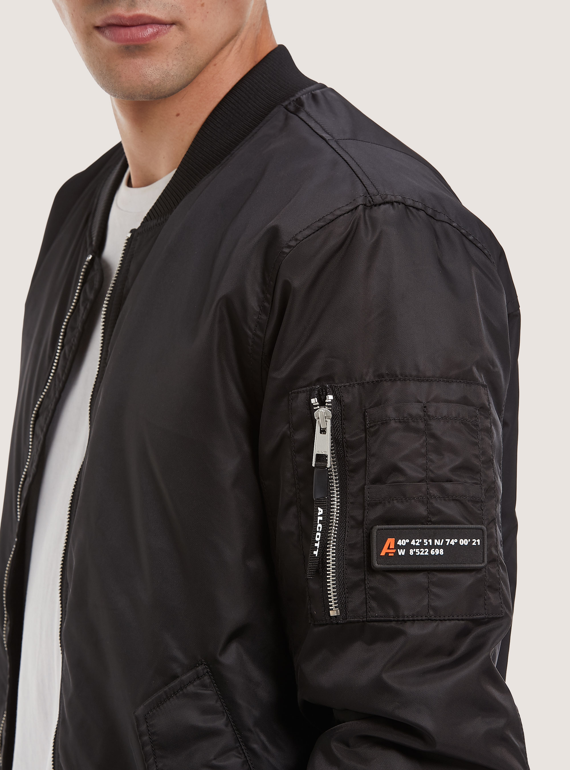 Padded bomber jacket, BK1 BLACK