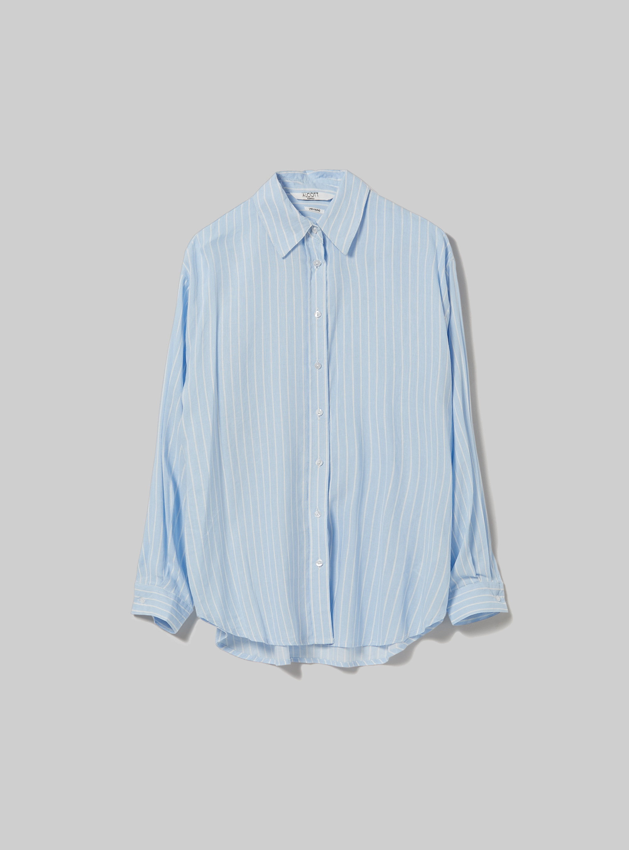 Linen blend striped shirt, AZ3 AZURRE LIGHT