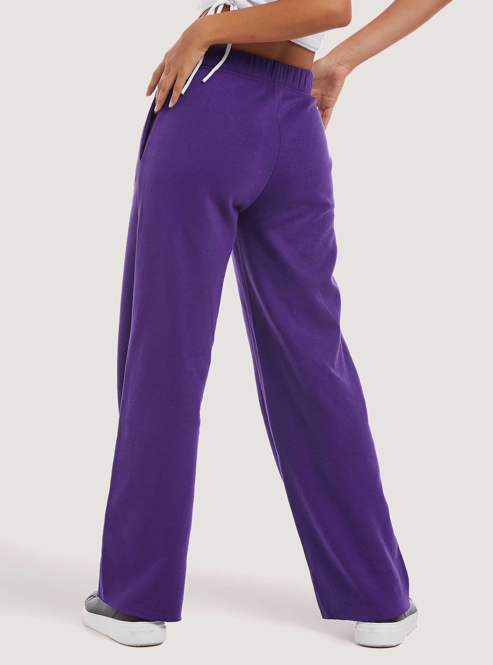 Plush trousers with loose fit print, VI2 VIOLET MEDIUM
